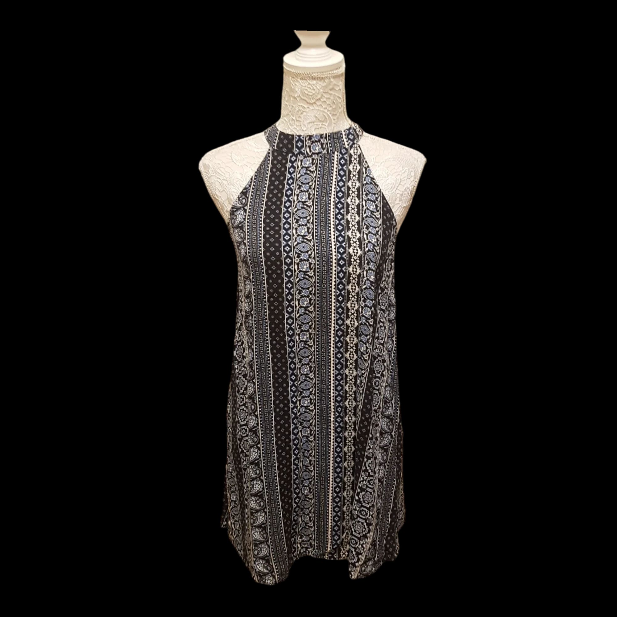 Womens Miss Selfridge (petites) Blue Patterned Halter Neck