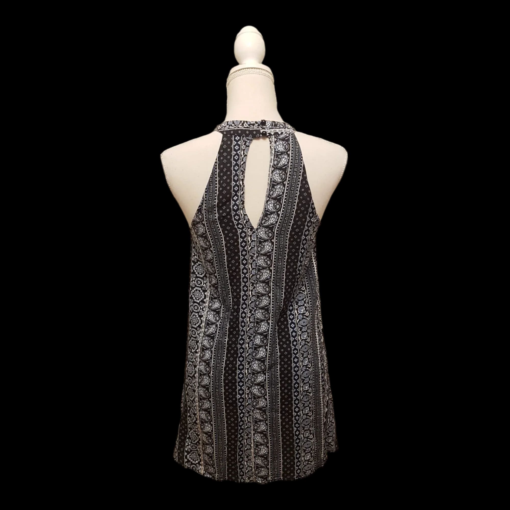 Womens Miss Selfridge (petites) Blue Patterned Halter Neck