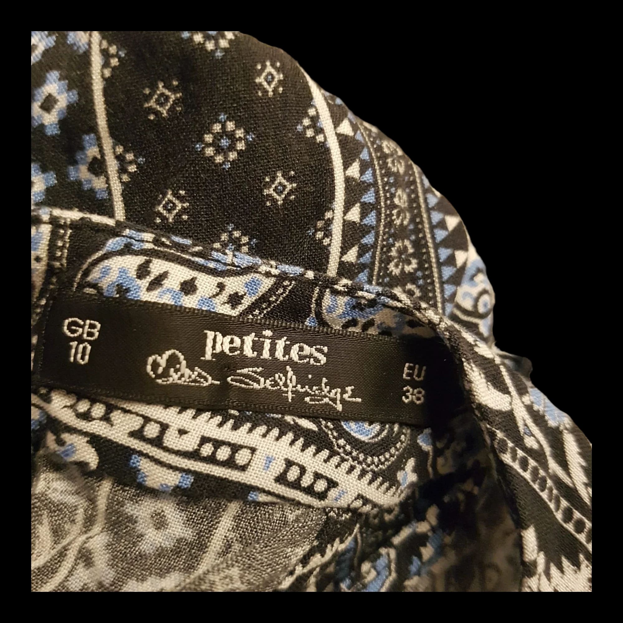 Womens Miss Selfridge (petites) Blue Patterned Halter Neck