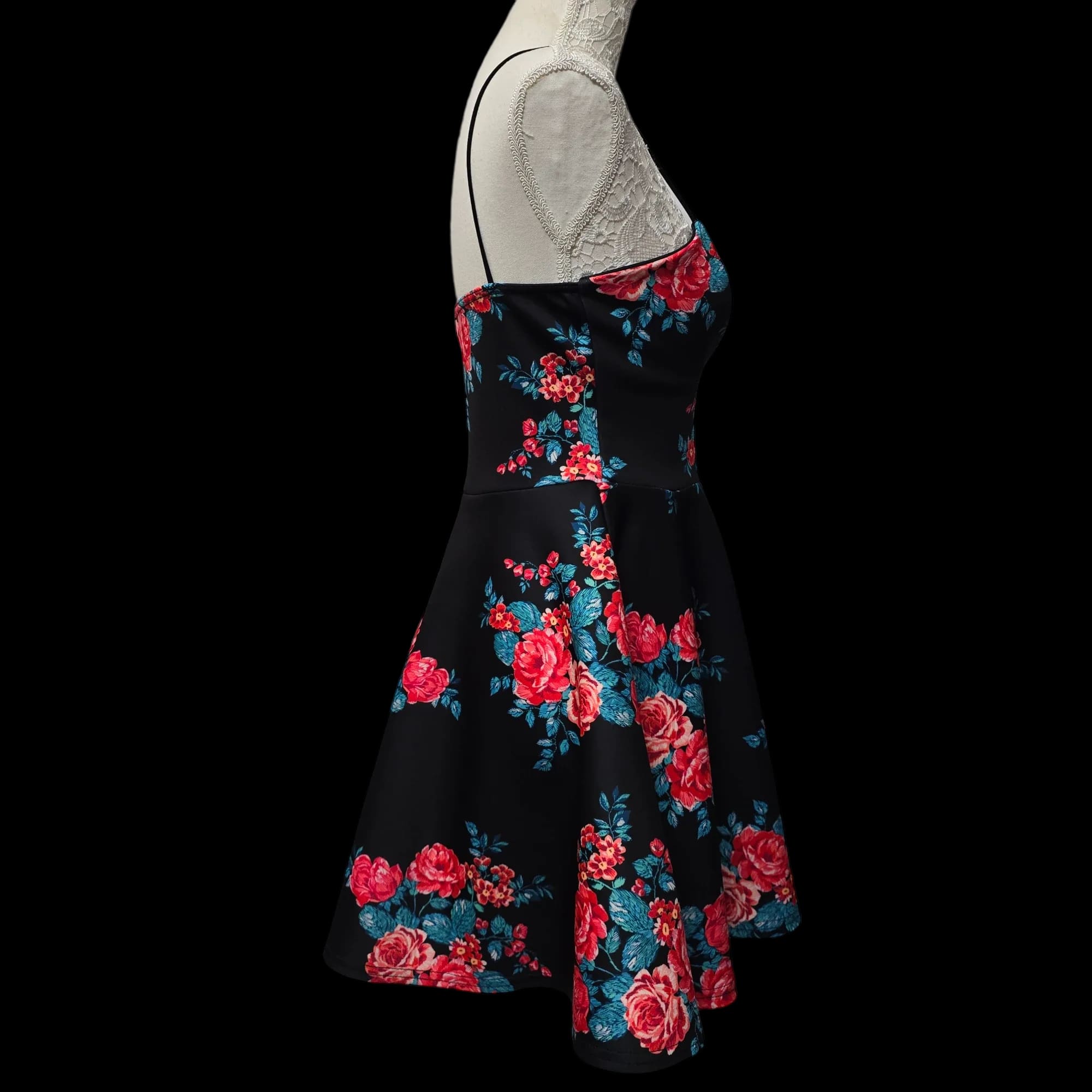 Womens Missguided Fit And Flare Floral Dress UK 10