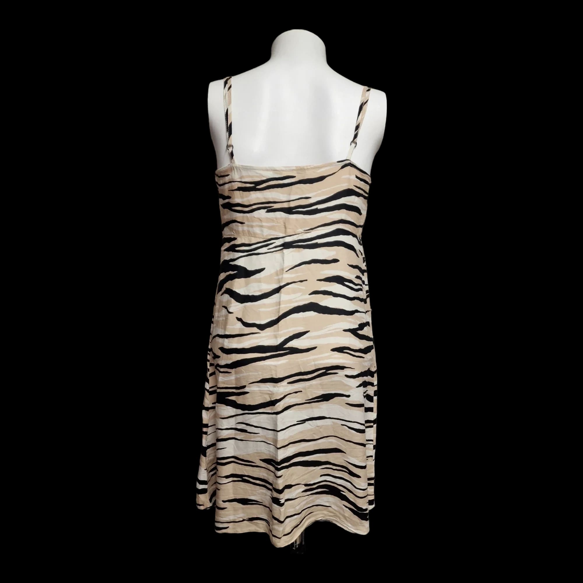Womens New Look Black Brown Zebra Print Dress UK 8