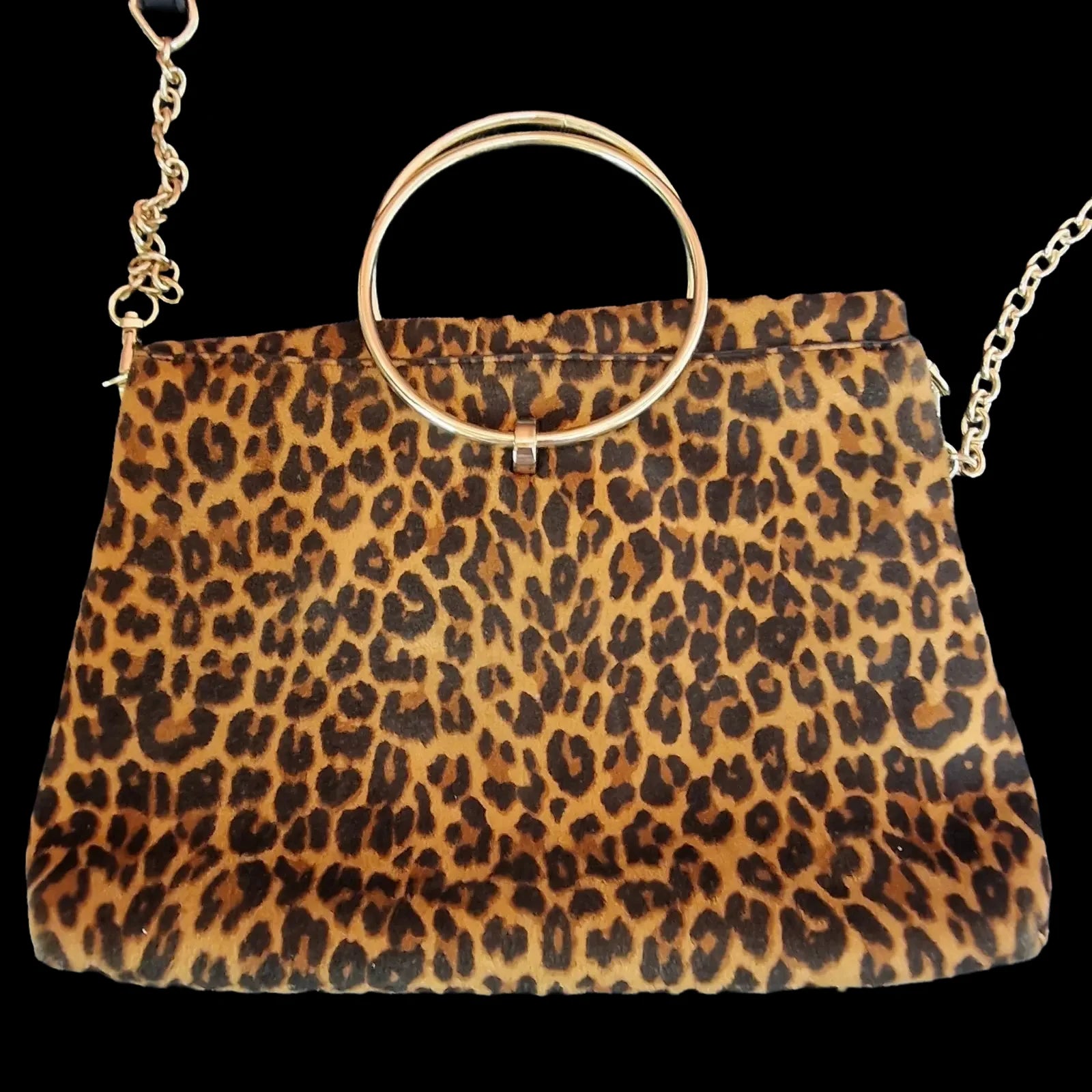 Womens New Look Black Brwon Animal Print Handbag - Bags - 5