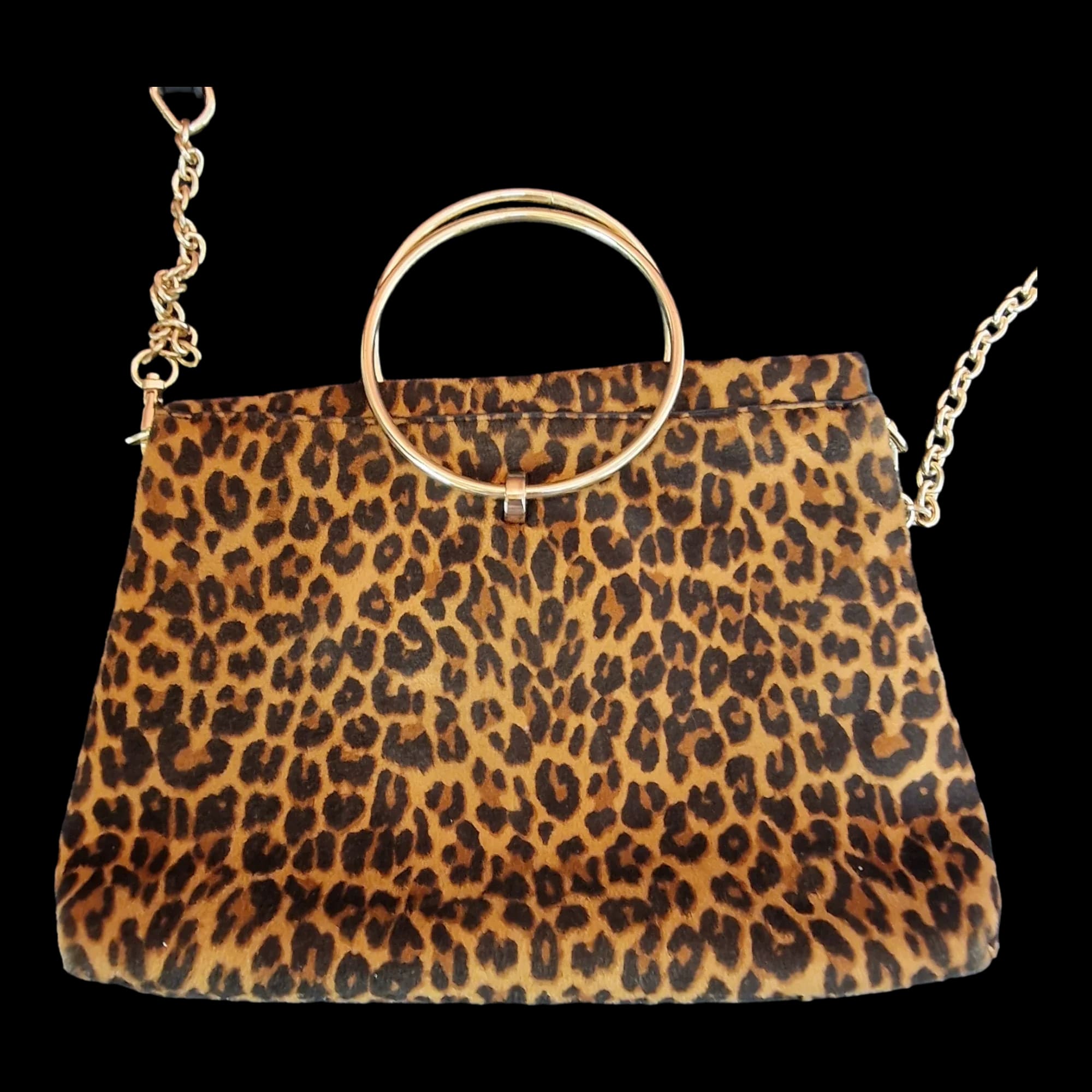 Womens New Look Black Brwon Animal Print Handbag - Bags - 4