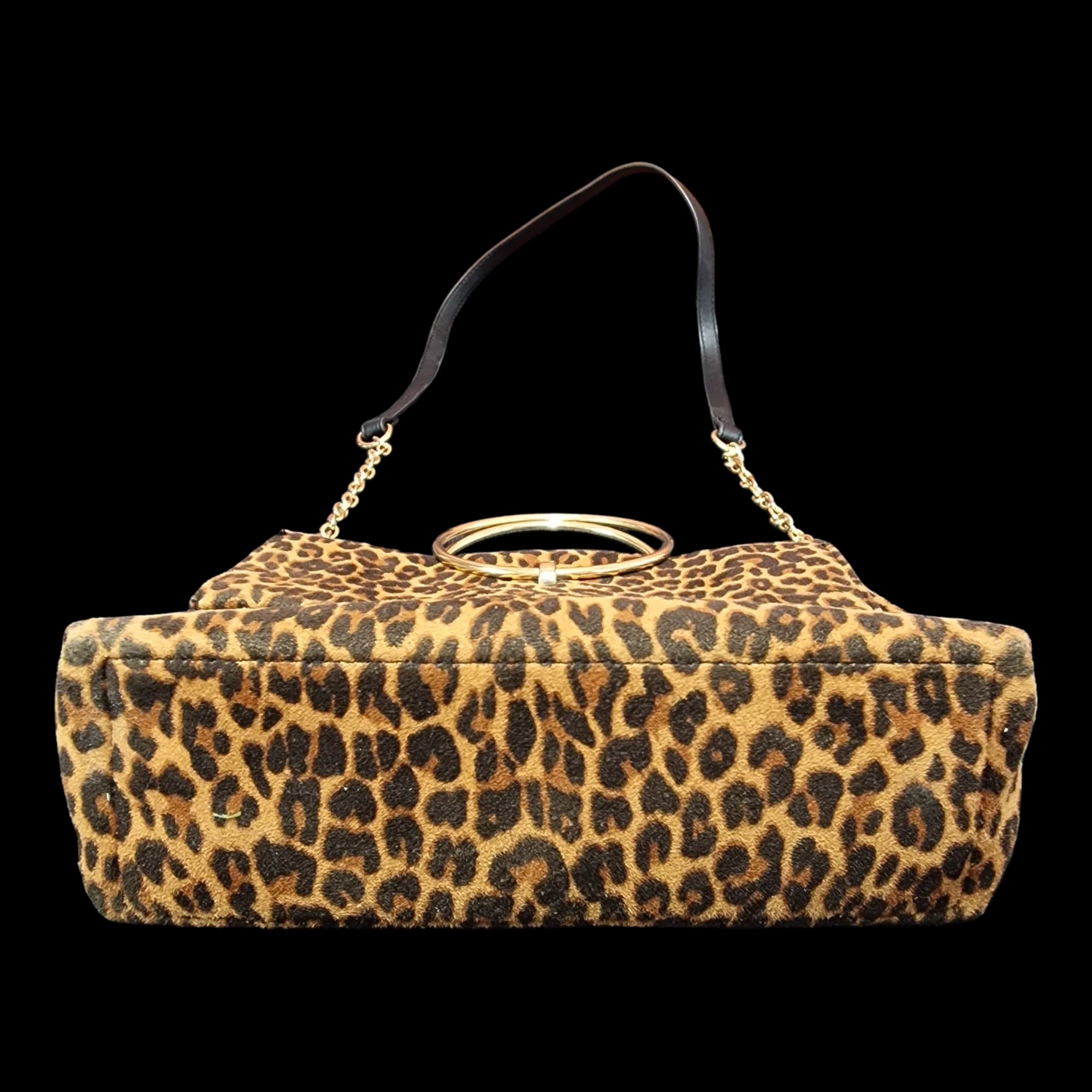 Womens New Look Black Brwon Animal Print Handbag - Bags - 3