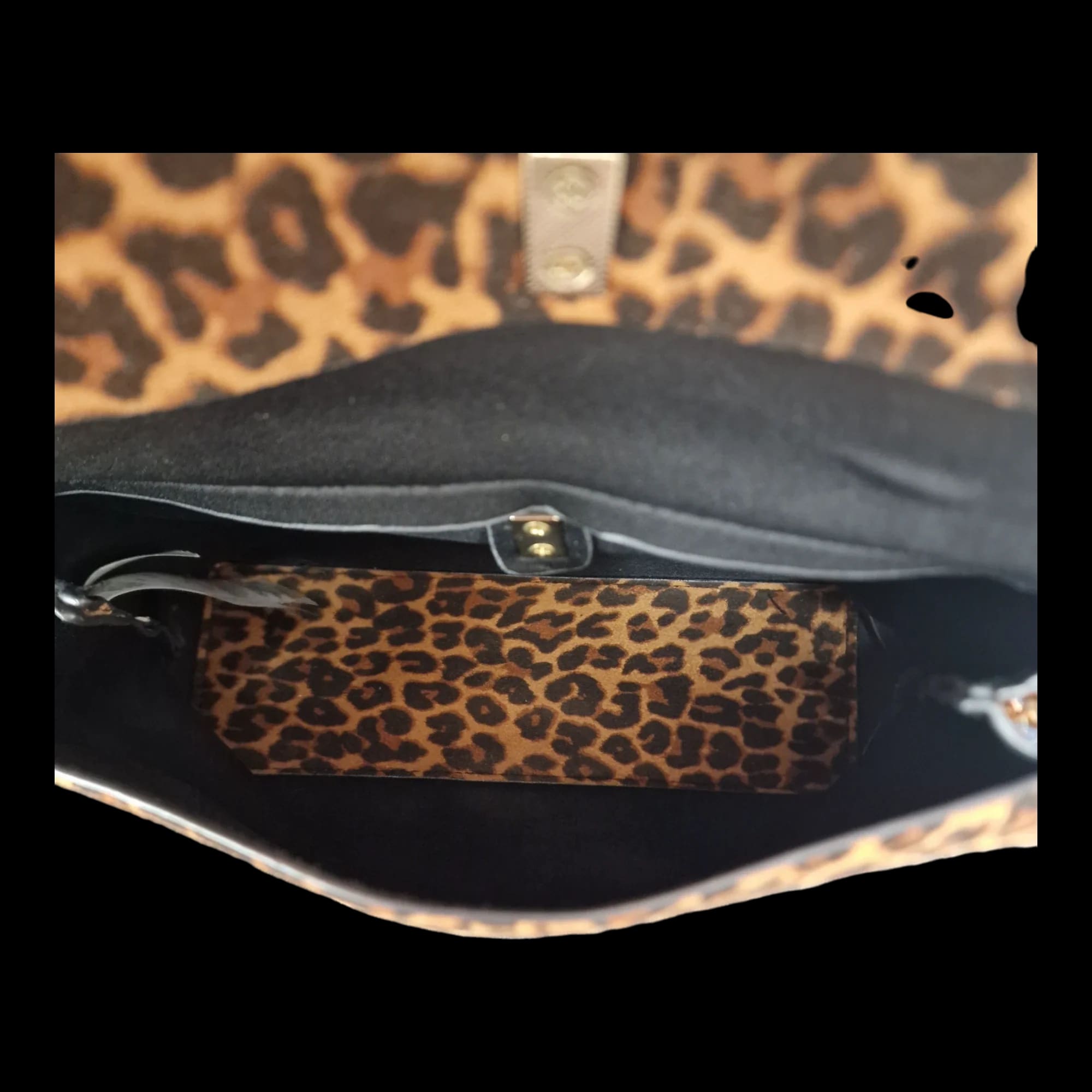 Womens New Look Black Brwon Animal Print Handbag - Bags - 6