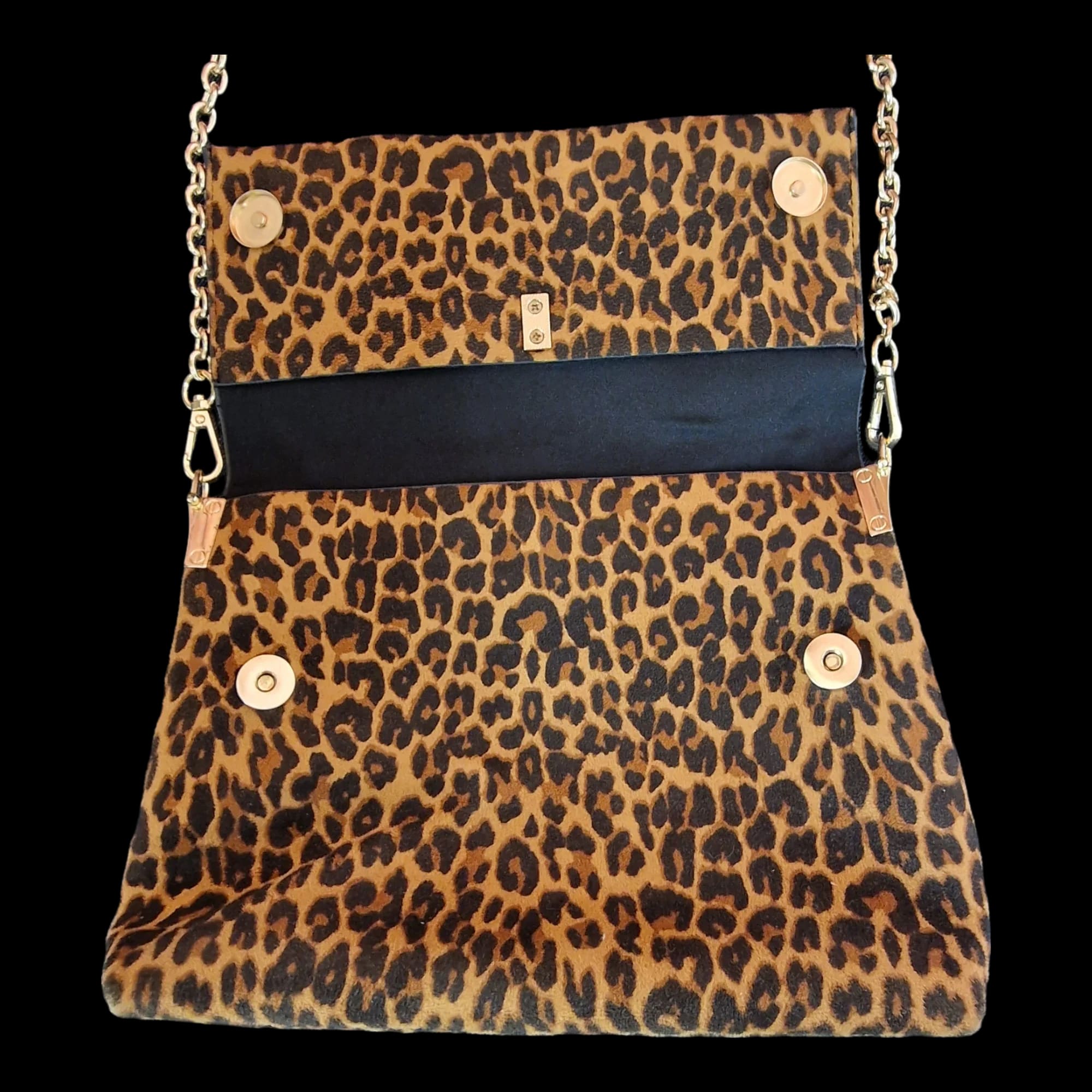 Womens New Look Black Brwon Animal Print Handbag - Bags - 5