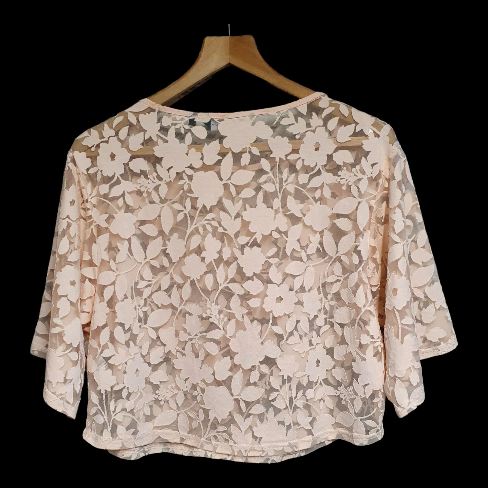 Womens New Look Pink Floral Design Crop Top UK 10 - 2 - 897