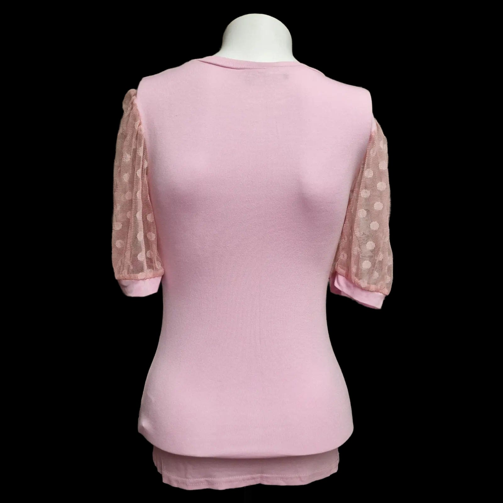 Womens New Look Pink Mesh Armed Top UK 8 - 2 - 1007