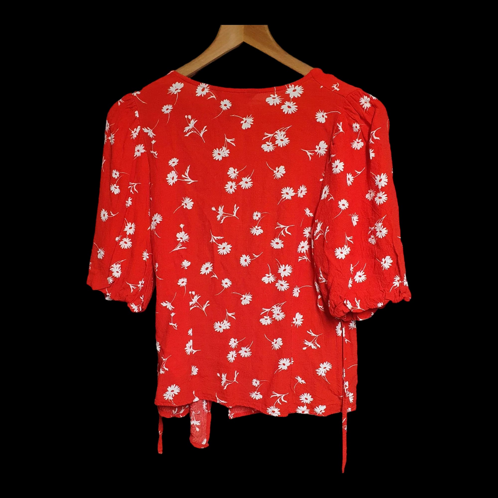 Womens New Look Red White Floral Crop Top UK 8 - 2 - 865