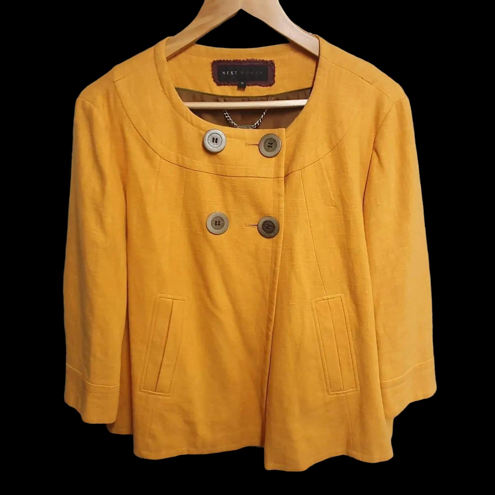 Womens Next Amber Pea Yellow Coat Uk16 - Coats & Jackets