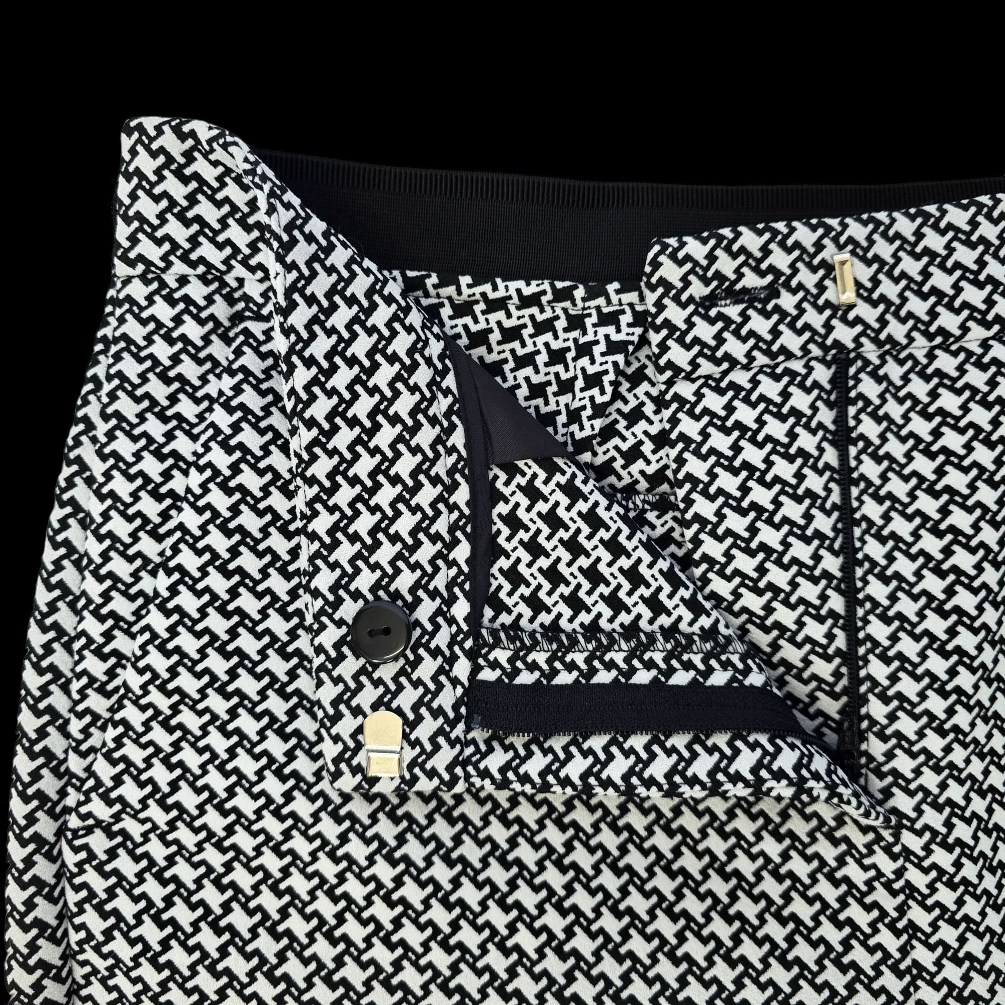 Womens Next Black And White Ankle Trousers UK 10R - 6 - 3598