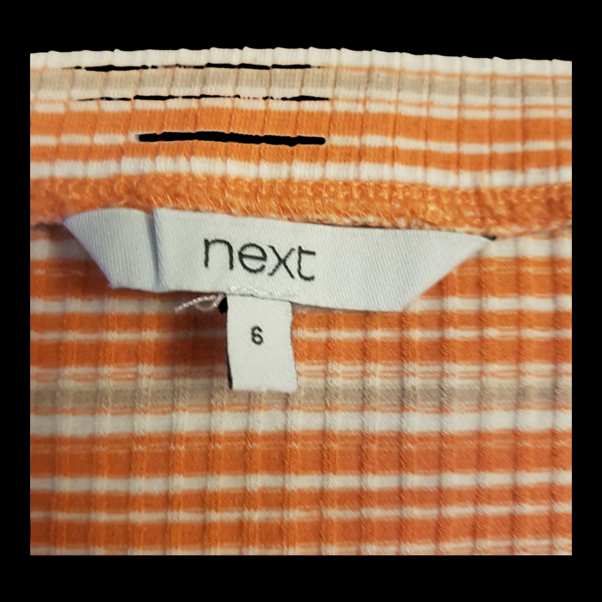 Womens Next Orange Grey White Striped Off The Shoulder Top