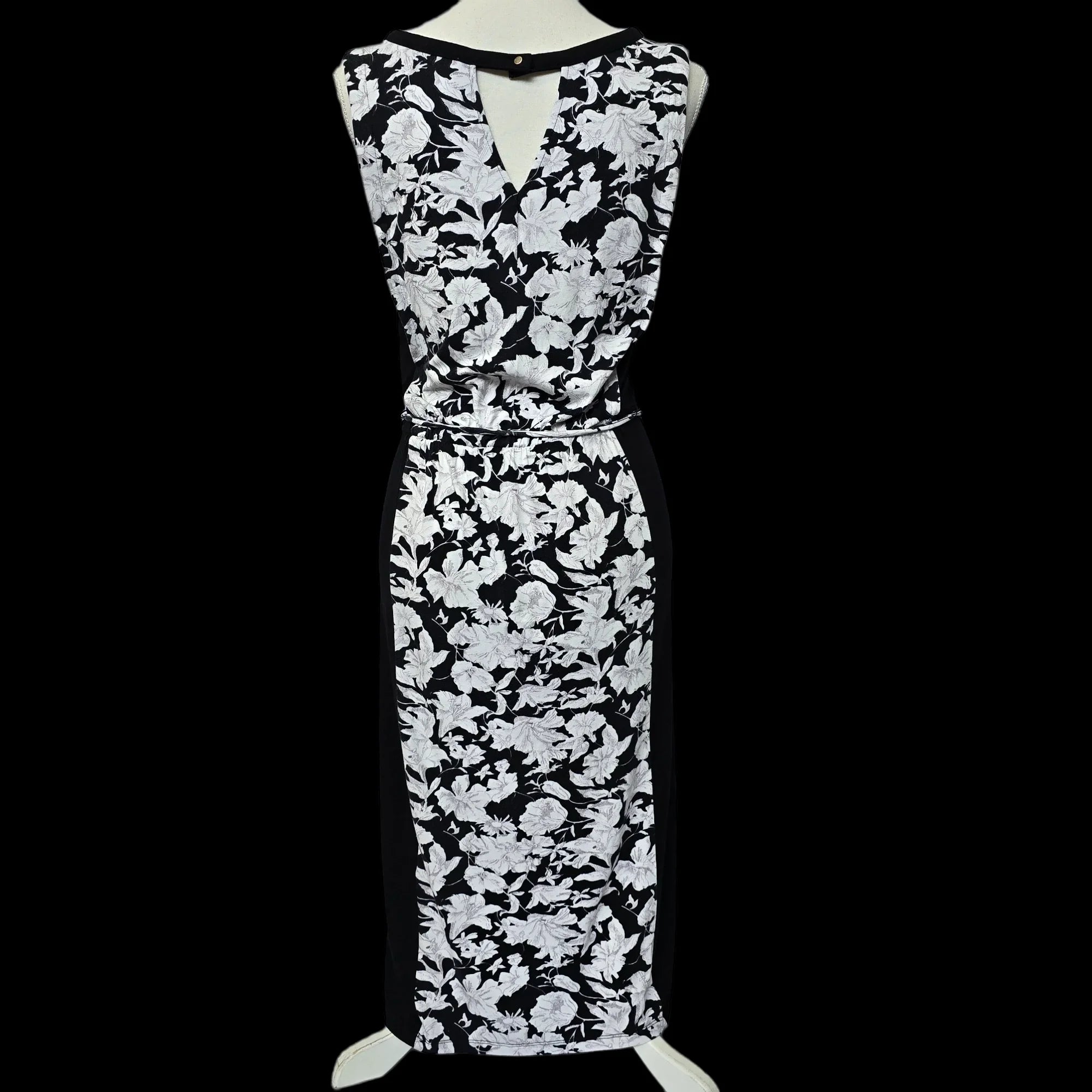 Women’s Oasis Black White Fit And Flare Dress UK Small