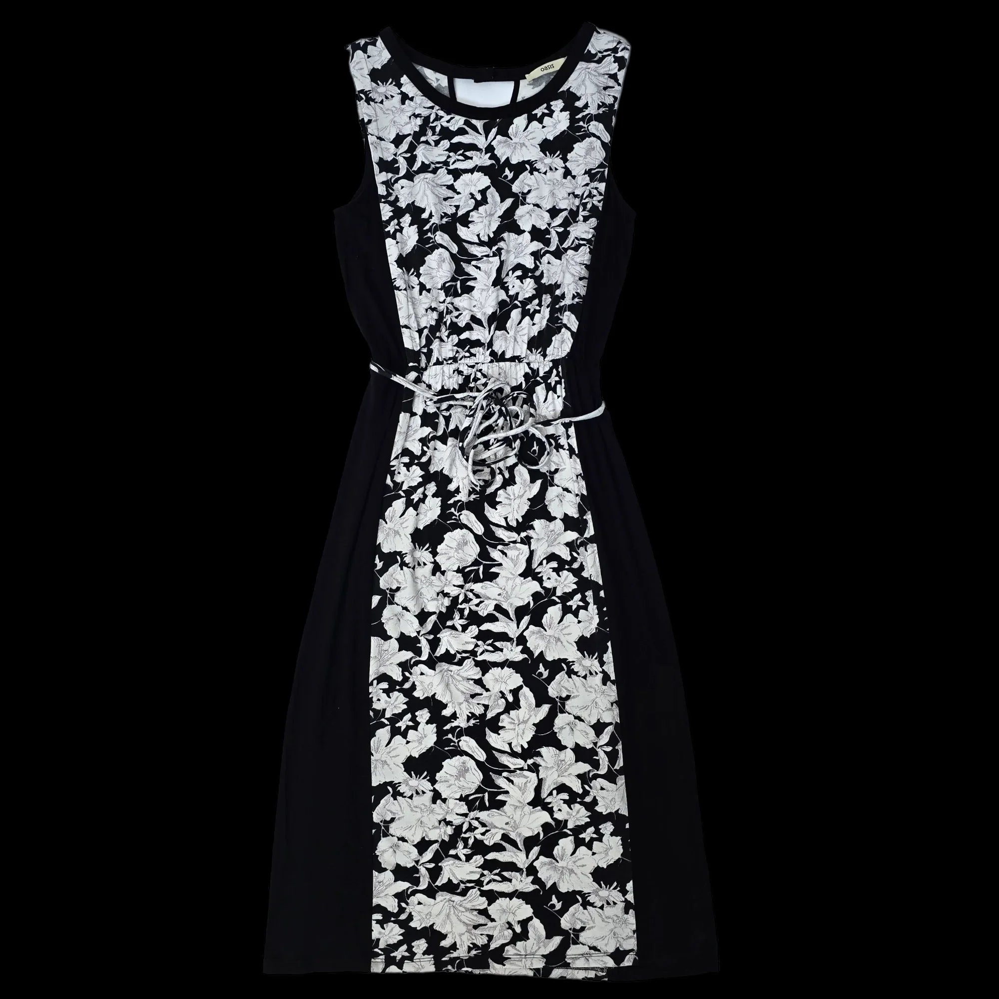 Women’s Oasis Black White Fit And Flare Dress UK Small