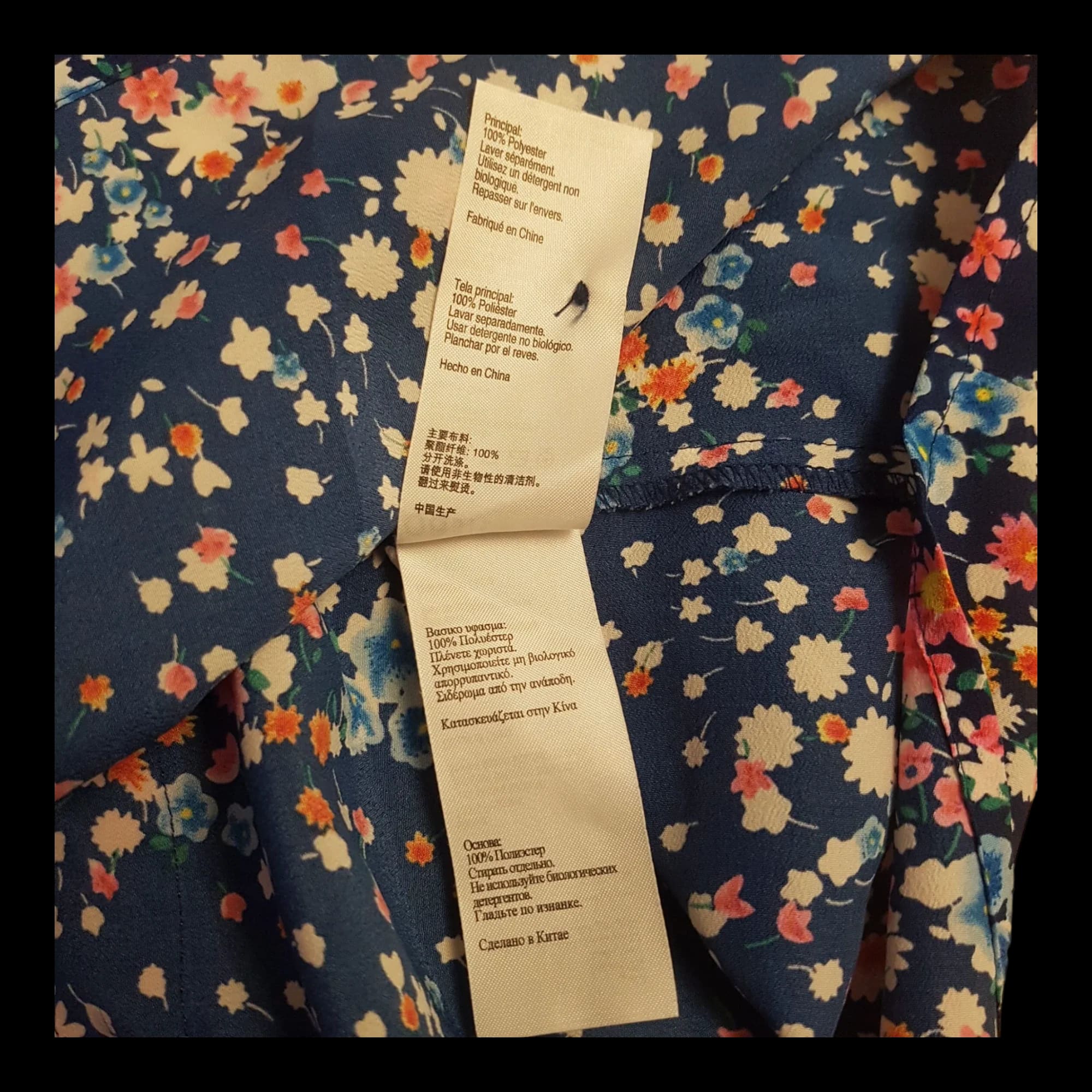 Womens Oasis Floral Blue Pink White Top UK 8 - 7 - 1929