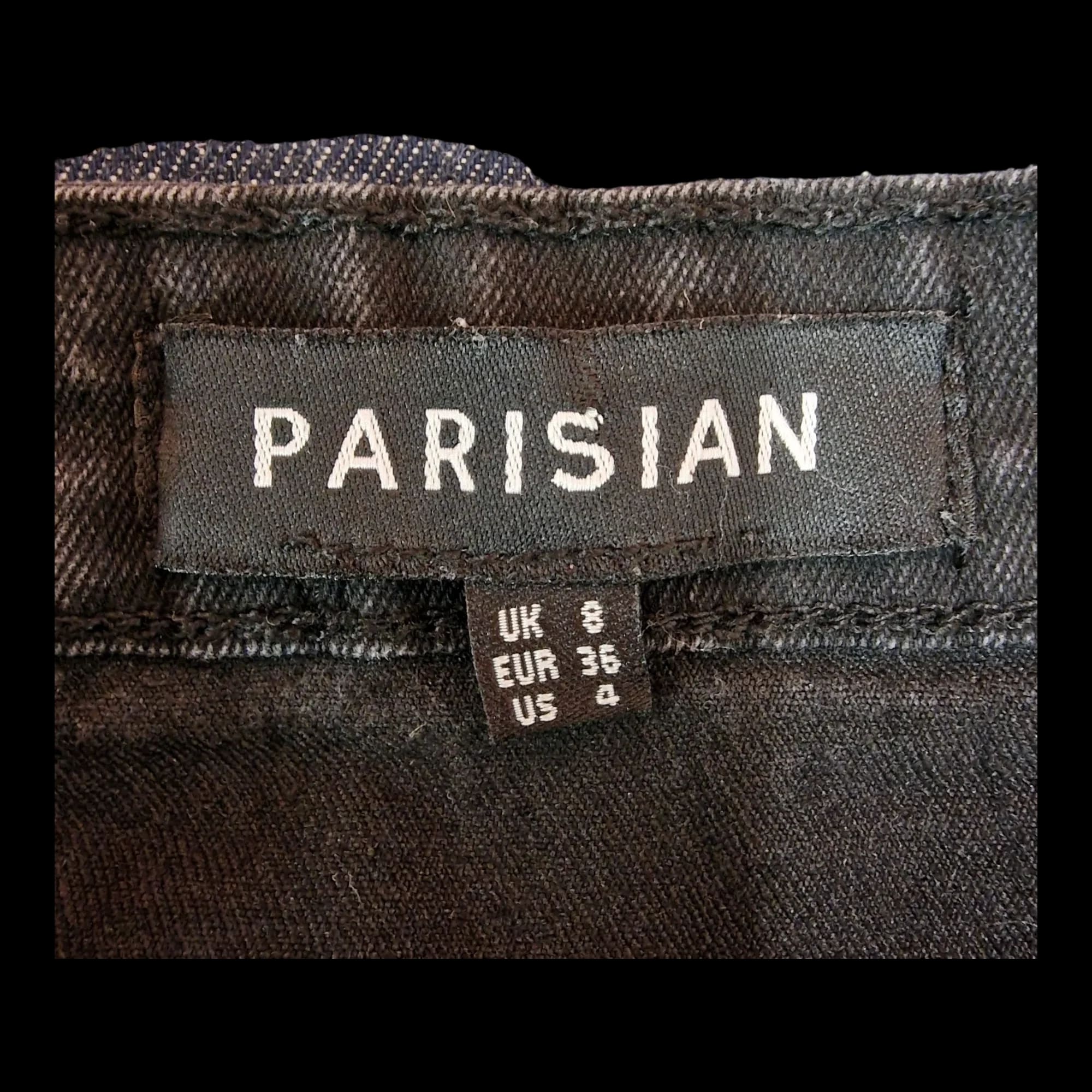 Womens Parisian Black Button Up Mini Skirt Uk 8 - Skirts