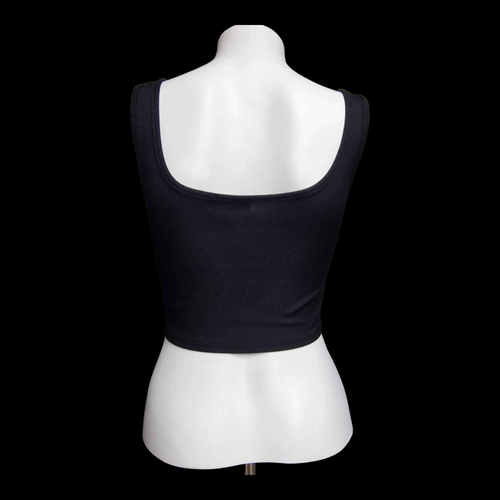 Womens Pretty Little Thing Black Crop Top UK 10 - 2 - 994