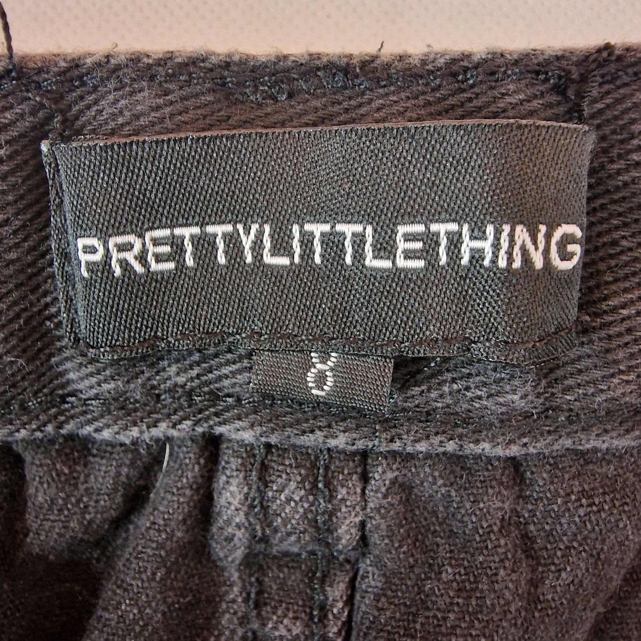 Womens Pretty Little Thing Black Denim Mini Skirt Uk 8