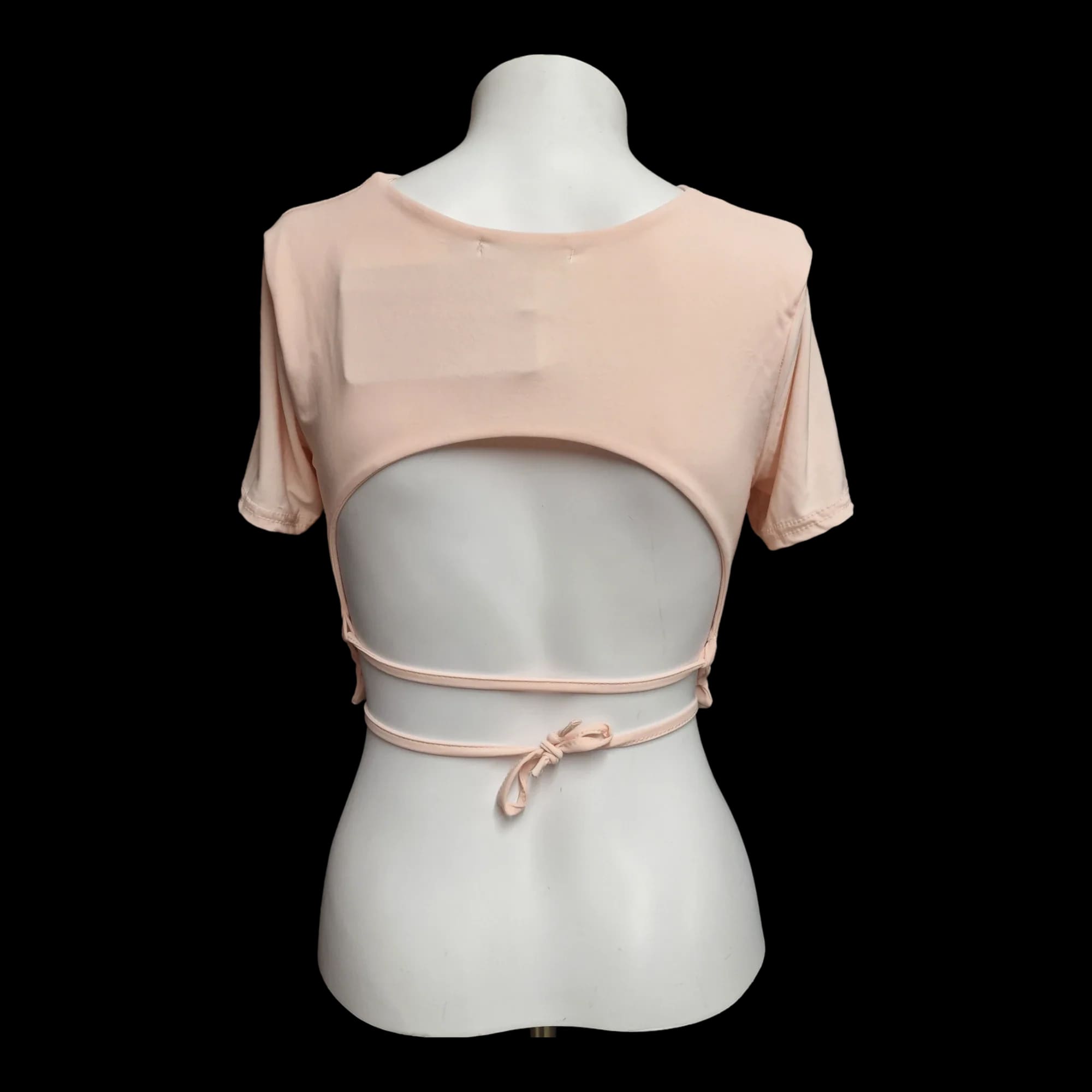 Womens Pretty Little Thing Pink Tie Back Crop Top UK 8 - 2