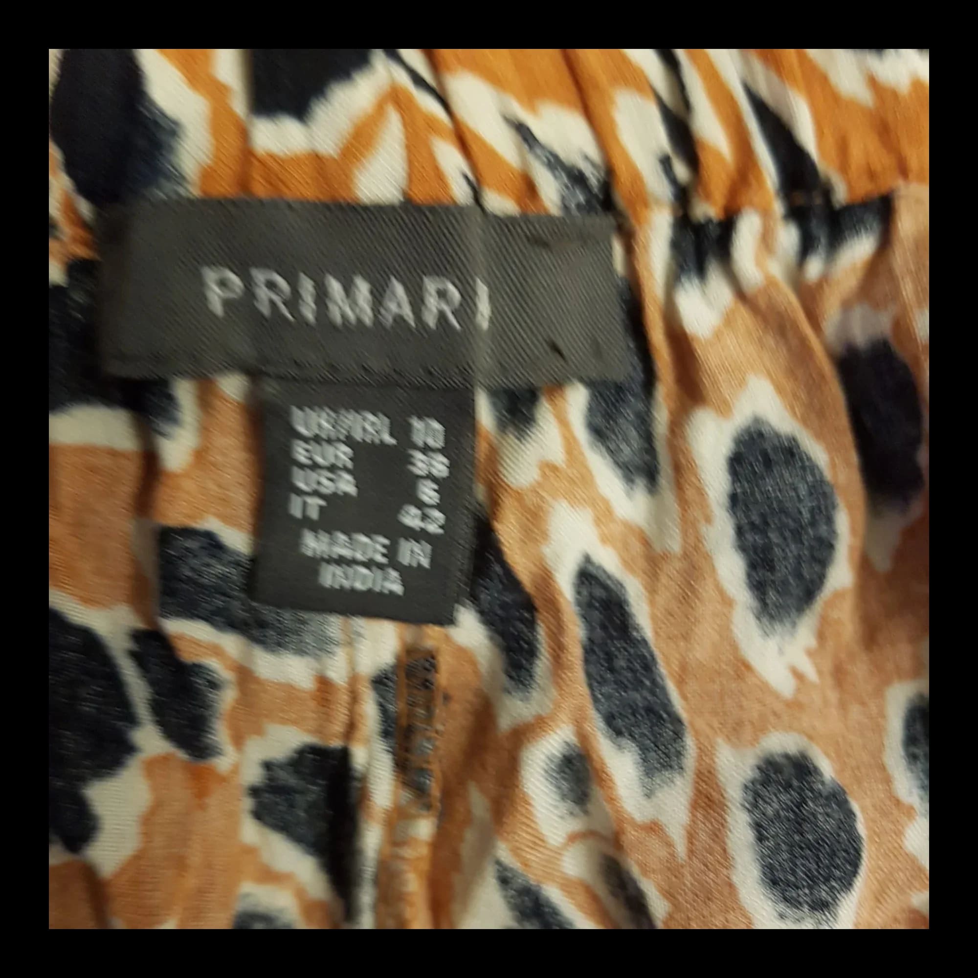 Womens Primark Animal Print Bardot Top UK 10 - 7 - 1923