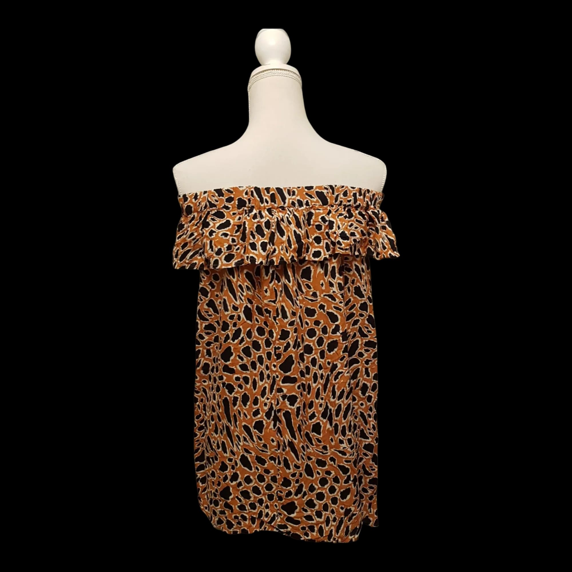 Womens Primark Animal Print Bardot Top UK 10 - 1 - 1923