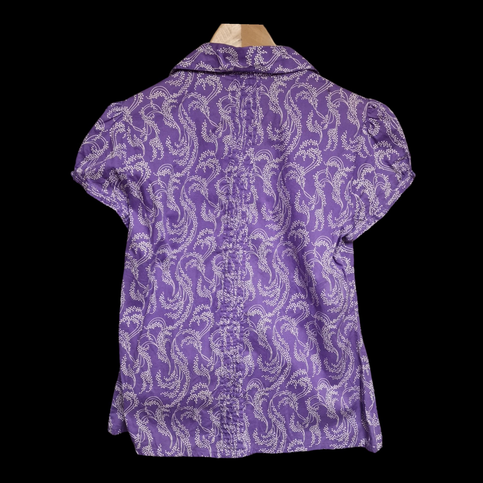 Womens Purple Monsoon Short Sleeve Blouse UK 10 - Top - 2