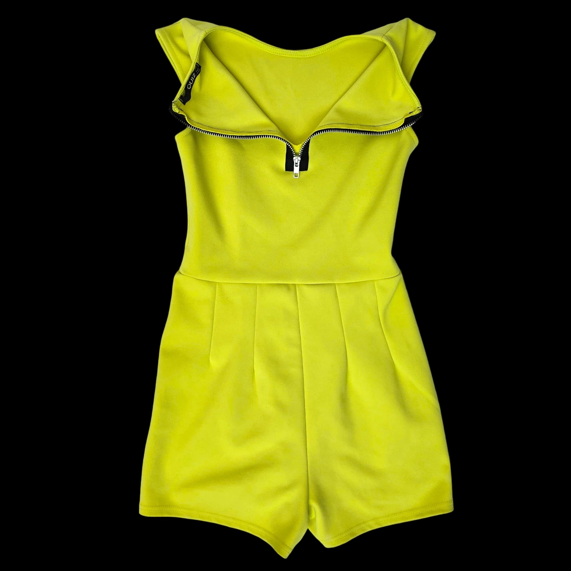 Womens Quiz Green Zipped Playsuit UK 6 - 3 - 3583