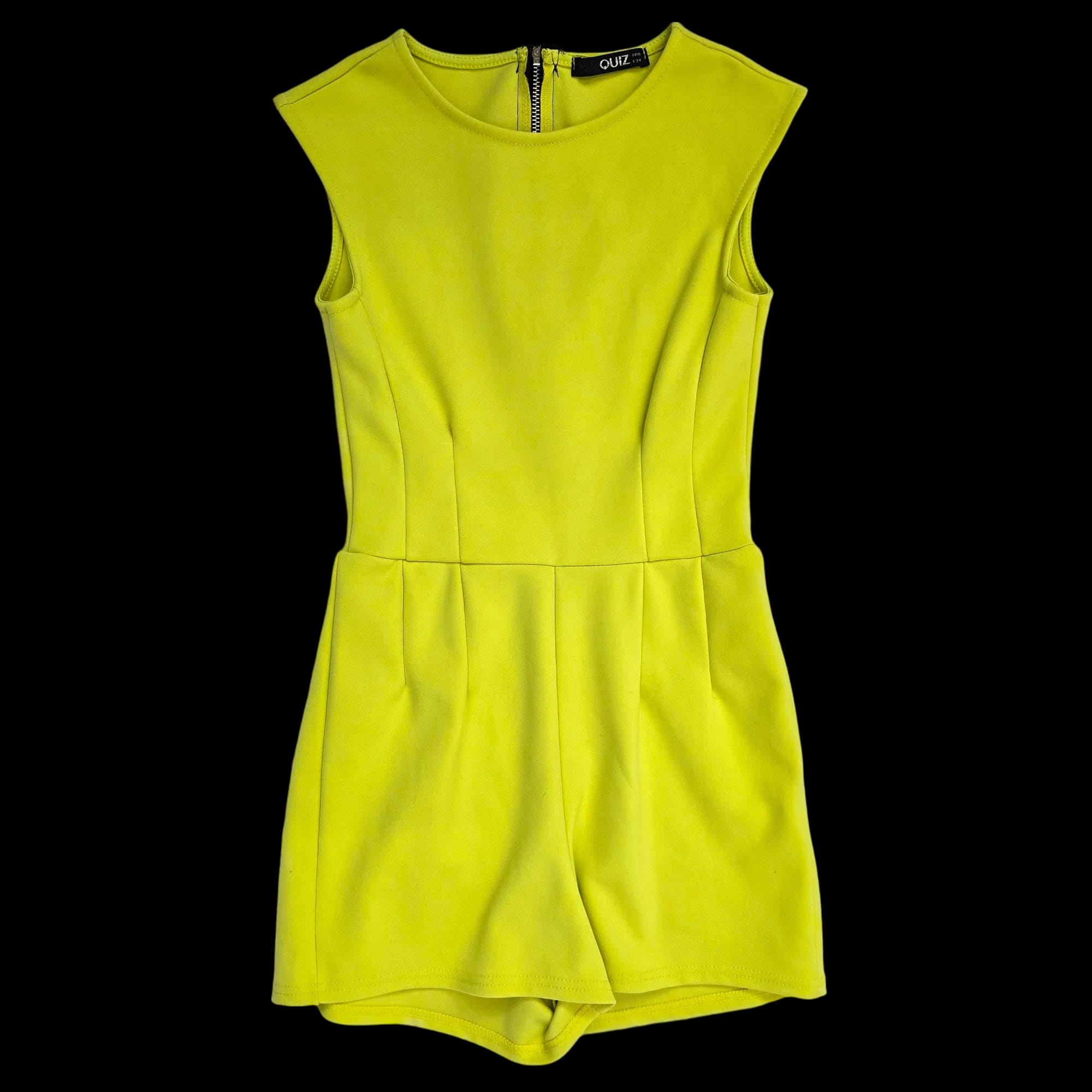 Womens Quiz Green Zipped Playsuit UK 6 - 4 - 3583