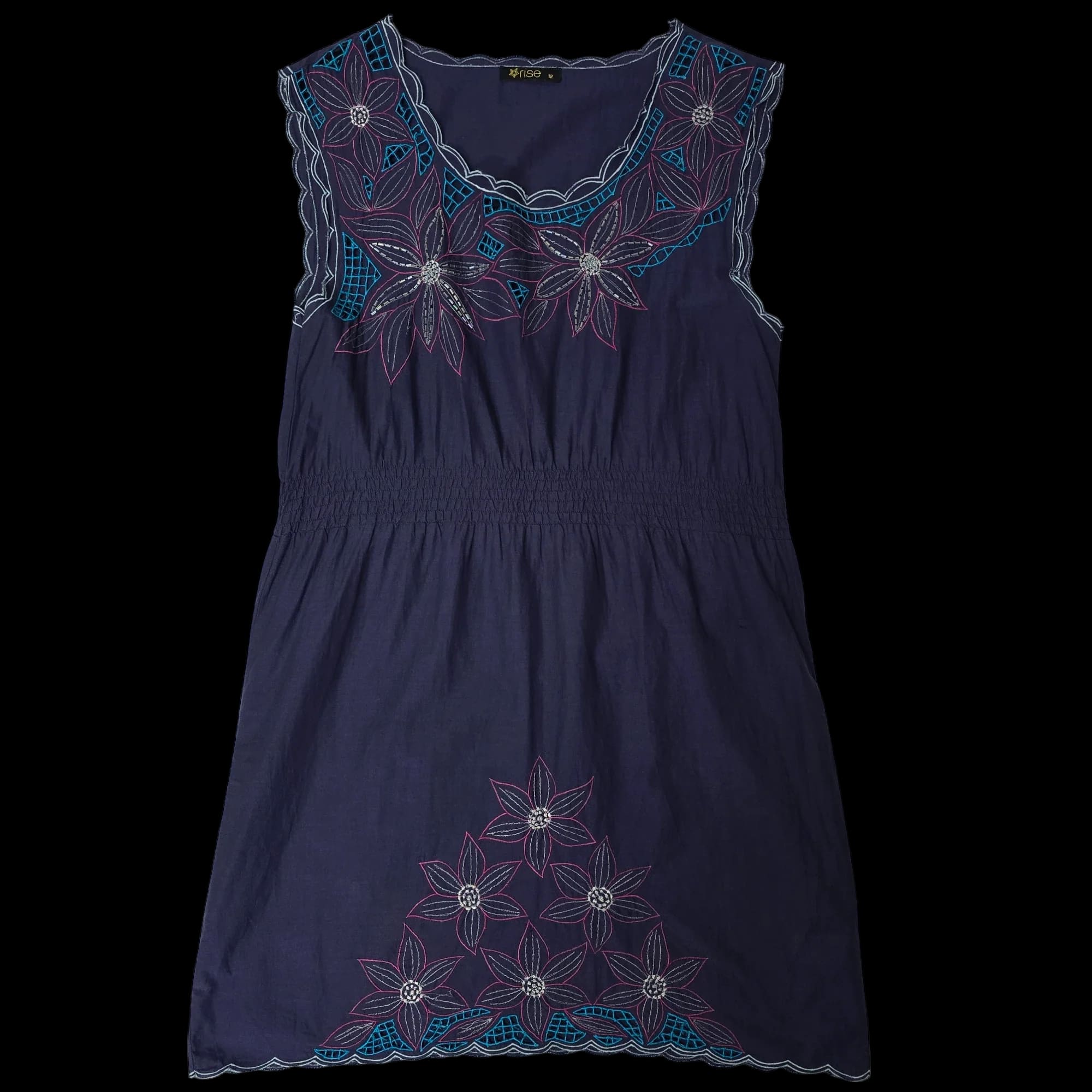 Women’s Rise Blue A-Line Floral Dress UK 12 - Dresses - 4