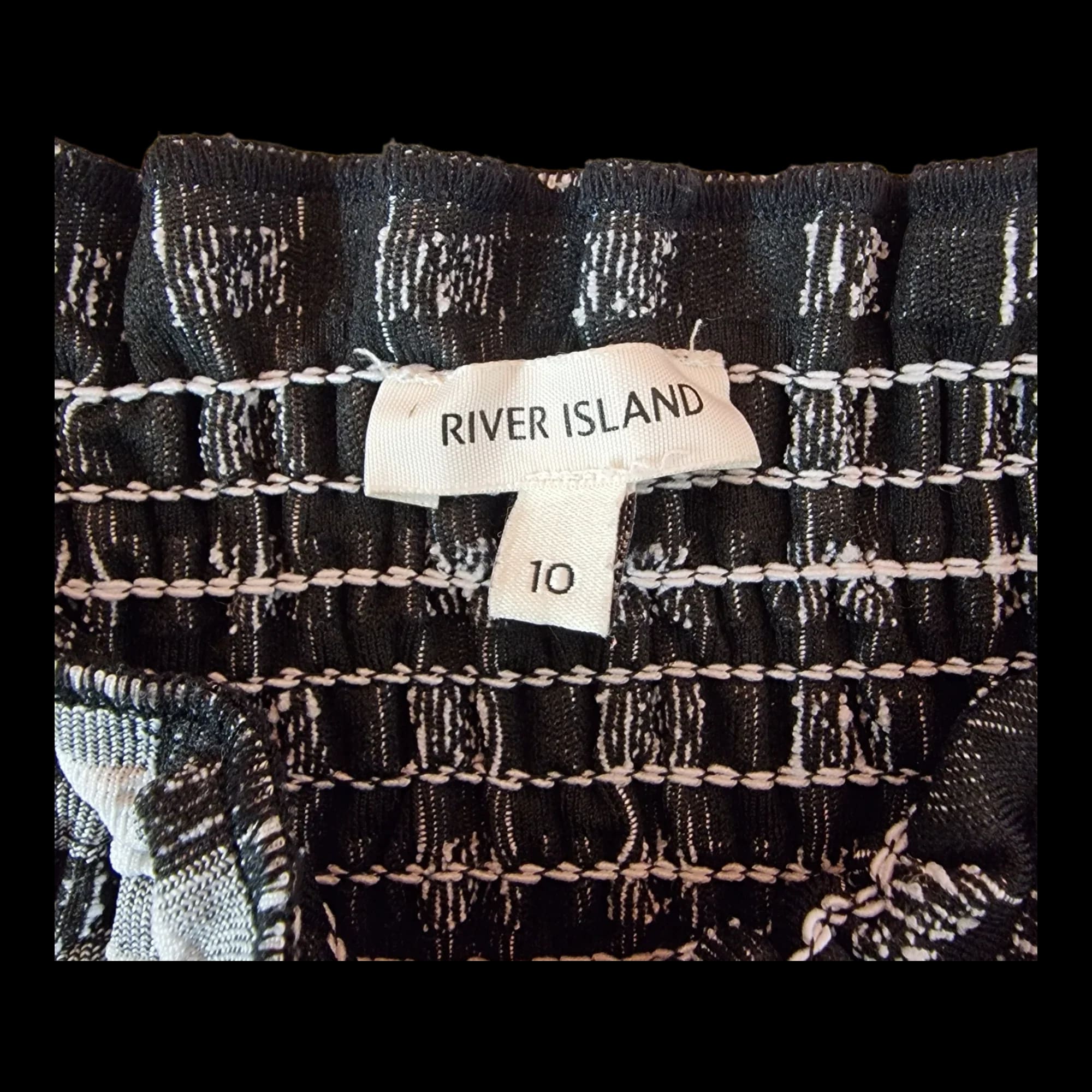 Womens River Island Black White Check Crop Top UK 10 - 4