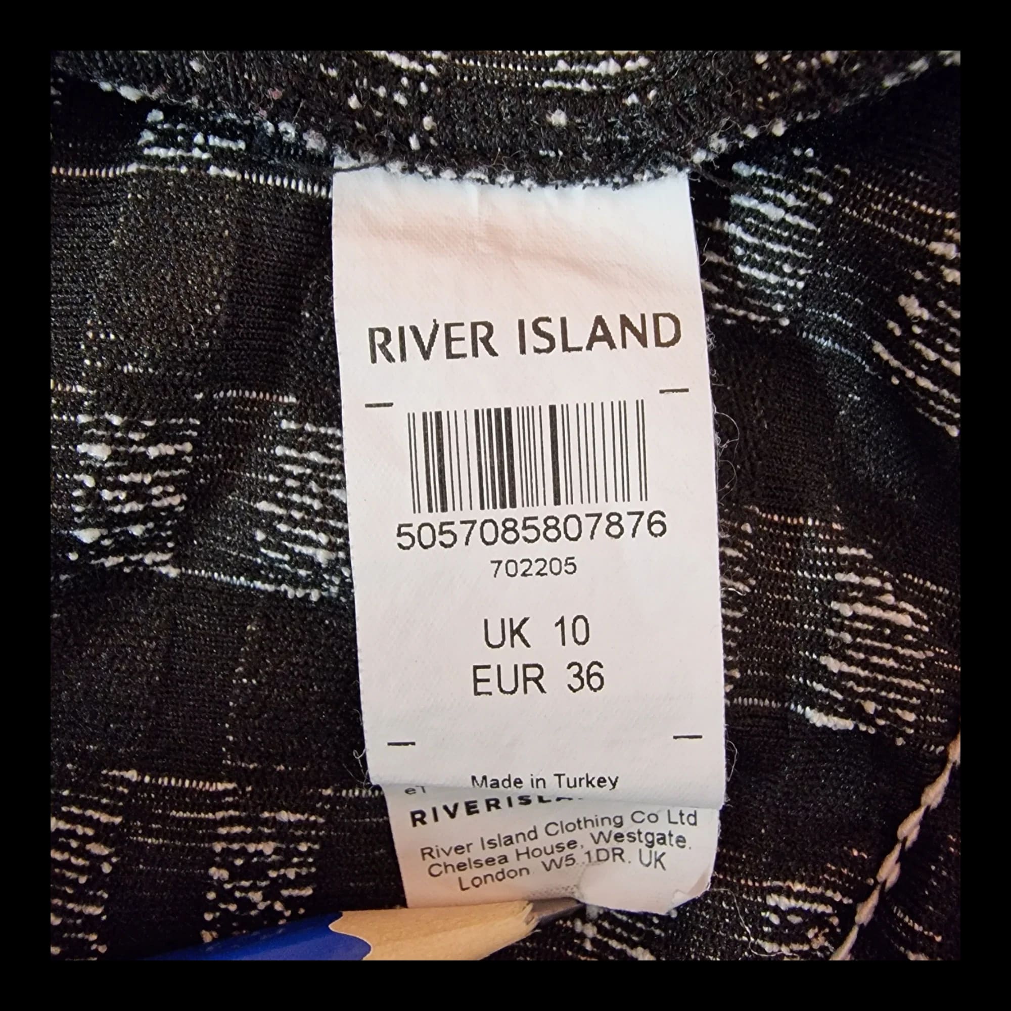 Womens River Island Black White Check Crop Top UK 10 - 5