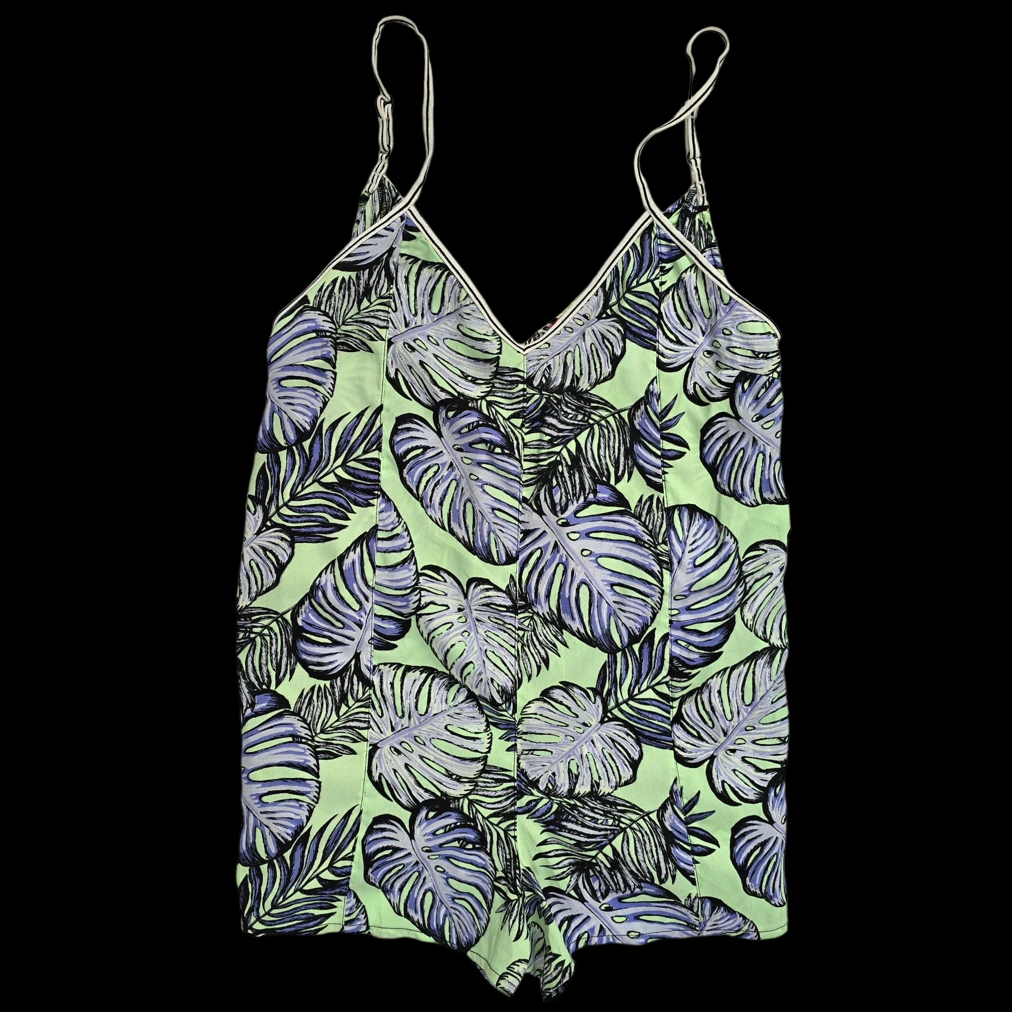 Women’s River Island Green Leaf Print Playsuit UK Small