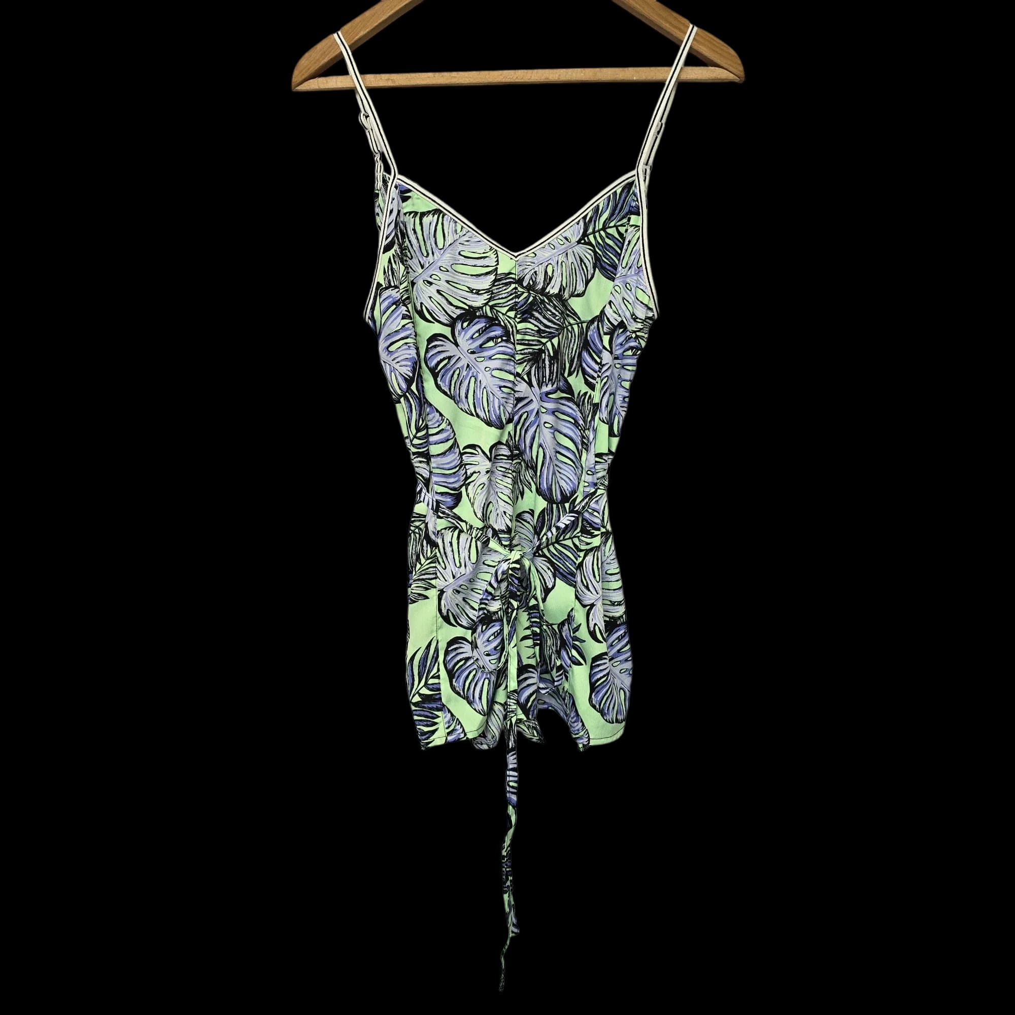 Women’s River Island Green Leaf Print Playsuit UK Small