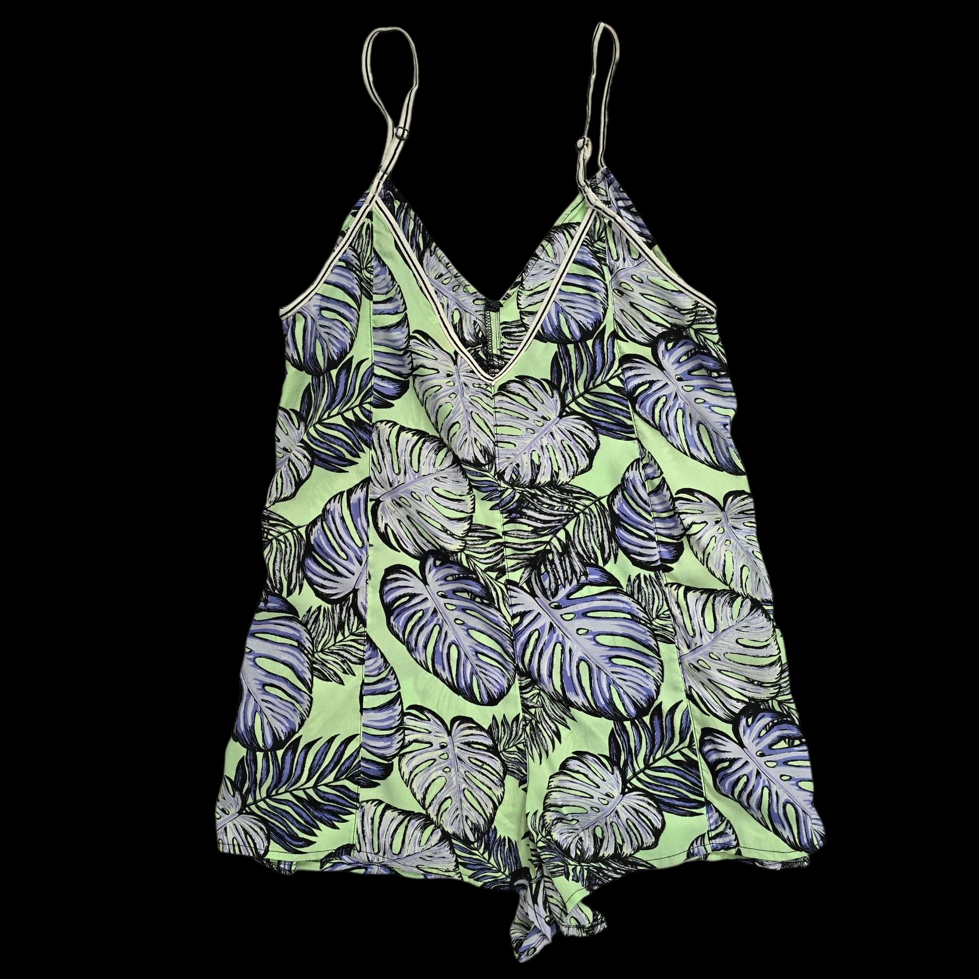 Women’s River Island Green Leaf Print Playsuit UK Small