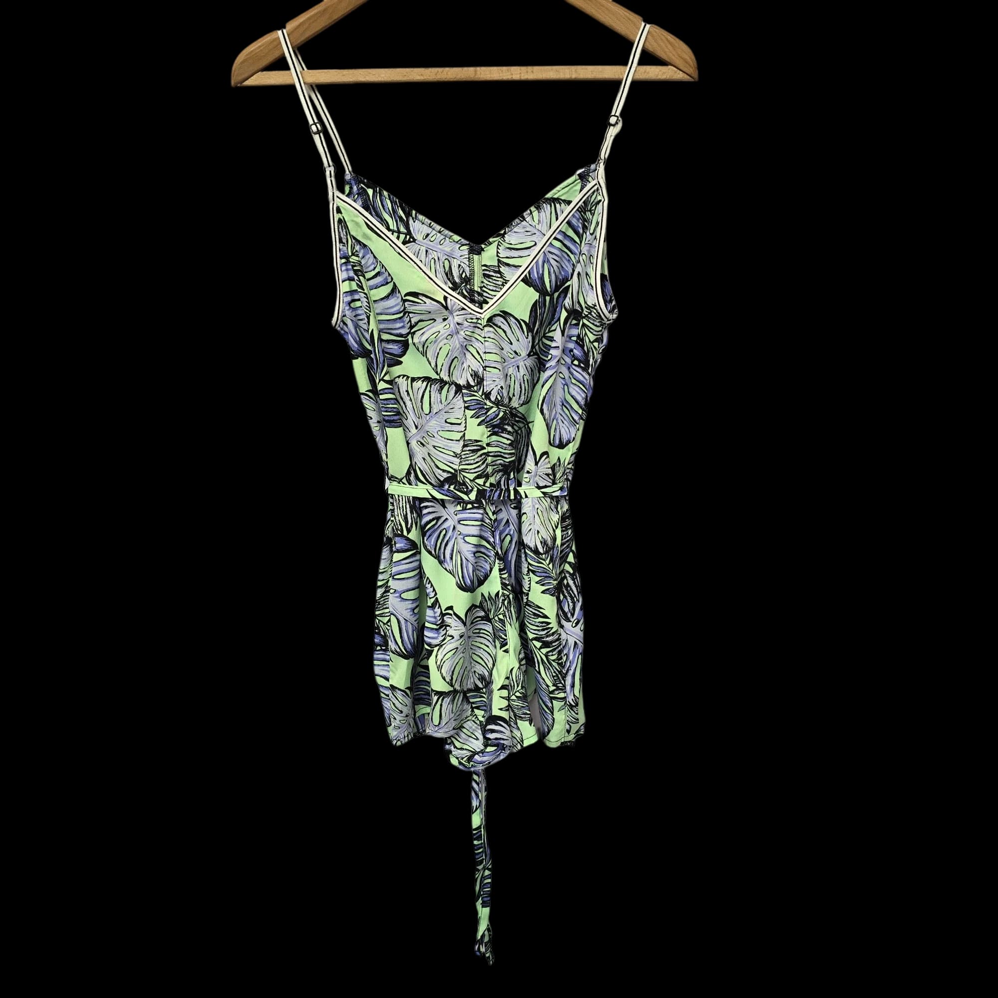 Women’s River Island Green Leaf Print Playsuit UK Small