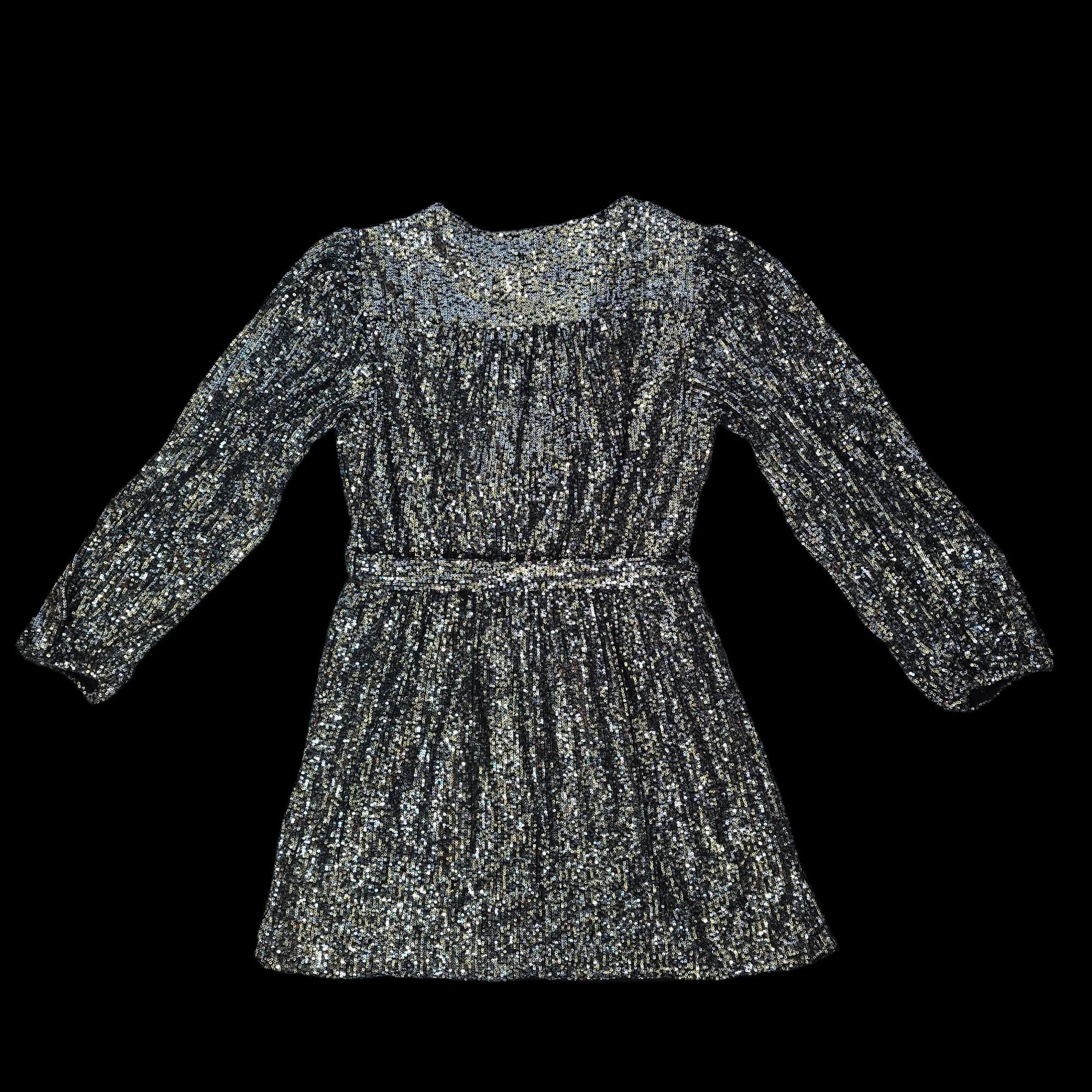 Womens River Island Silver Sequin Fit And Flare Dress UK 14