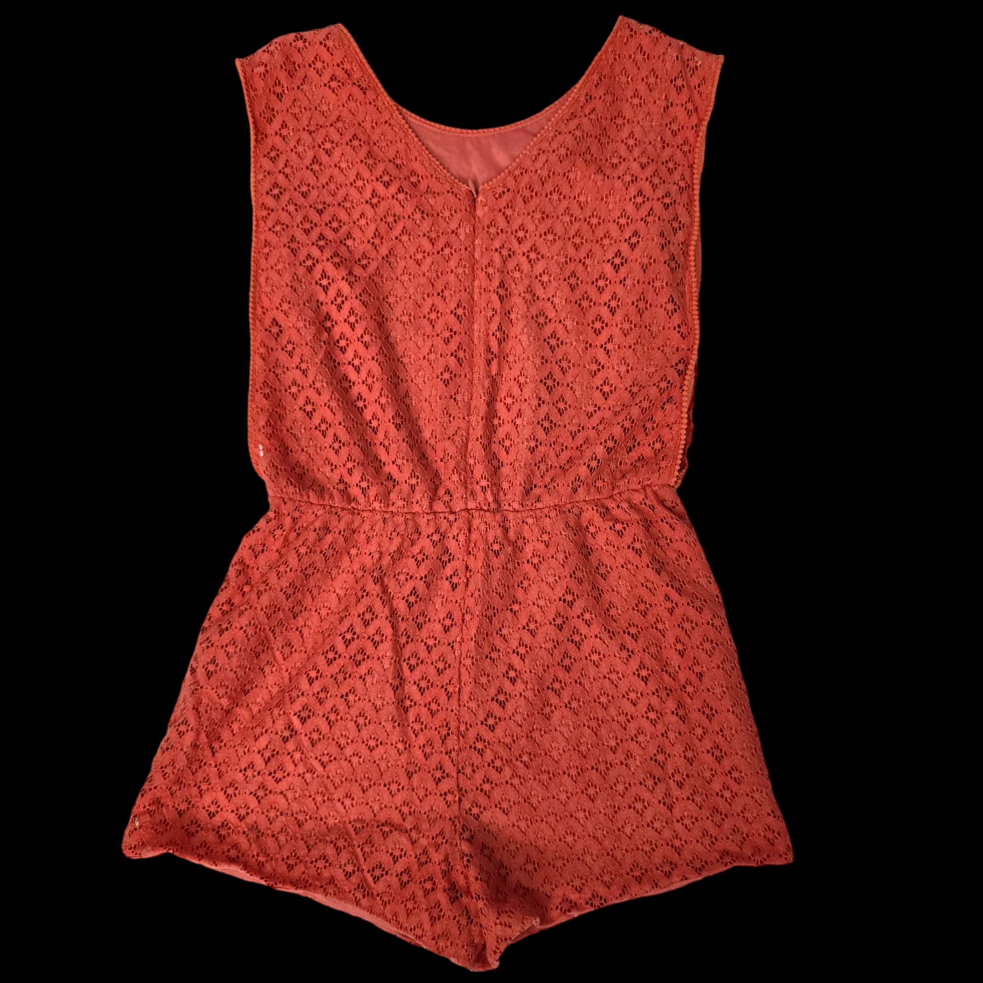 Womens Select Pink Coral Crochet Playsuit UK 12 - 4 - 3561