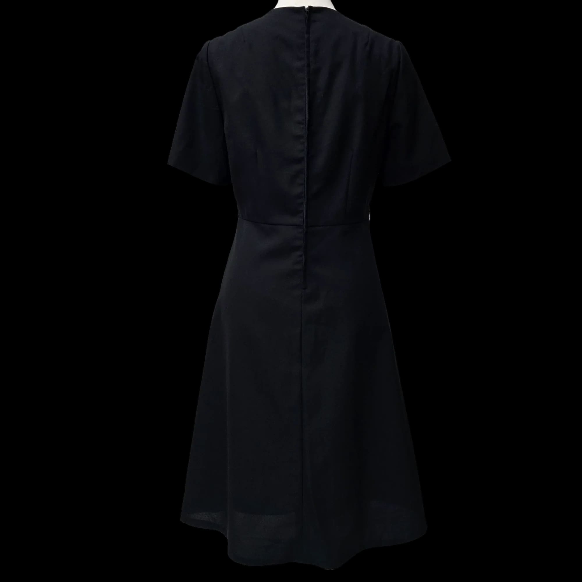 Womens Tennessee Black Floral A-Line dress UK 12-14 Vintage