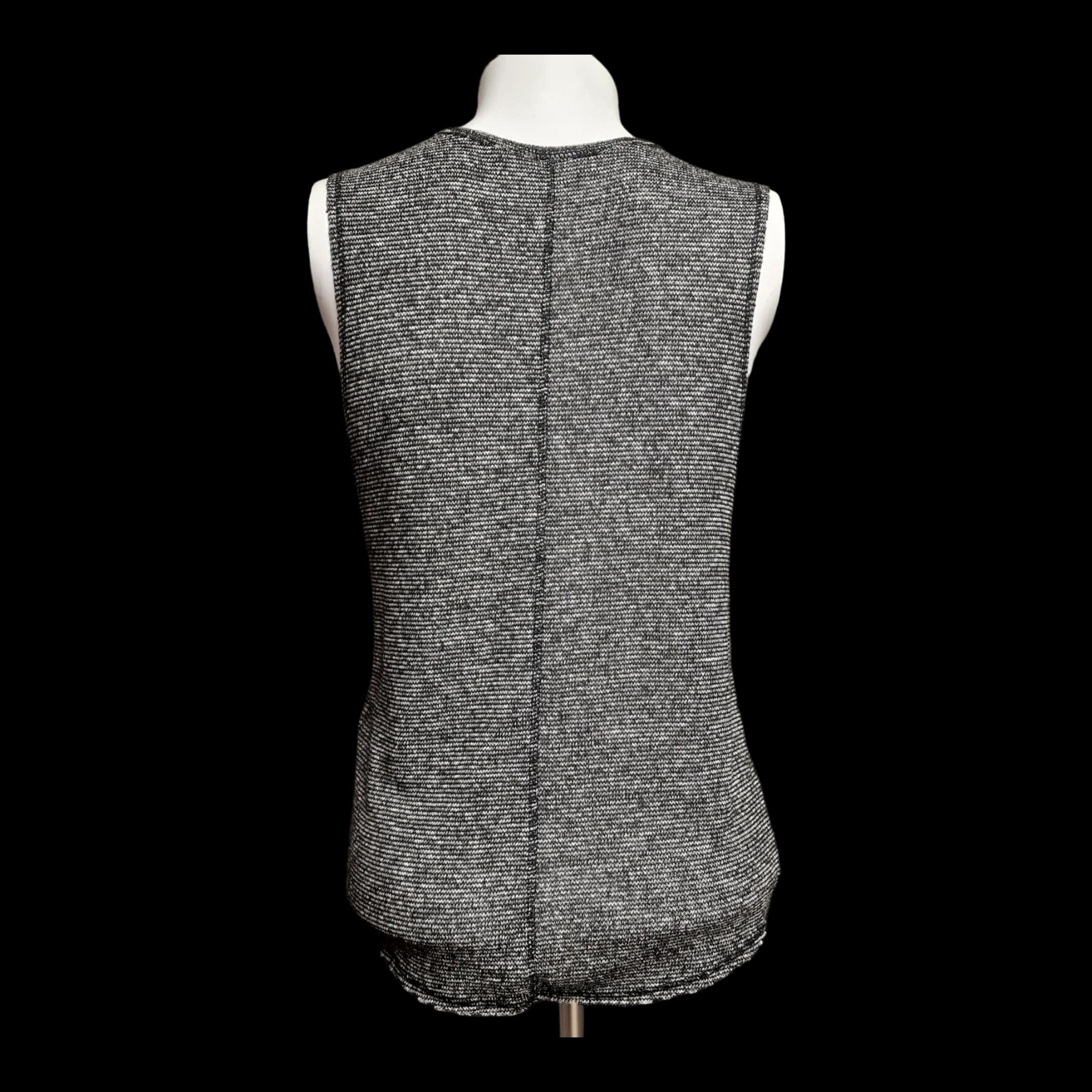 Womens Top Shop Black White Vest UK 8 - 2 - 1044