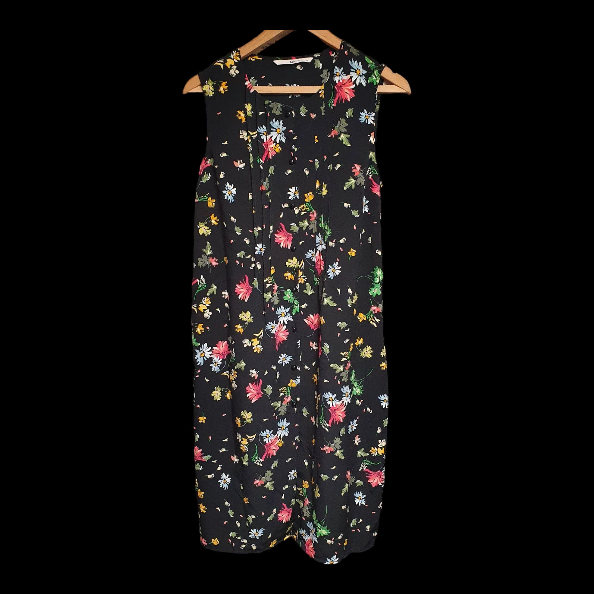 Womens TU Sleeveless Multicoloured Floral Dress UK 12