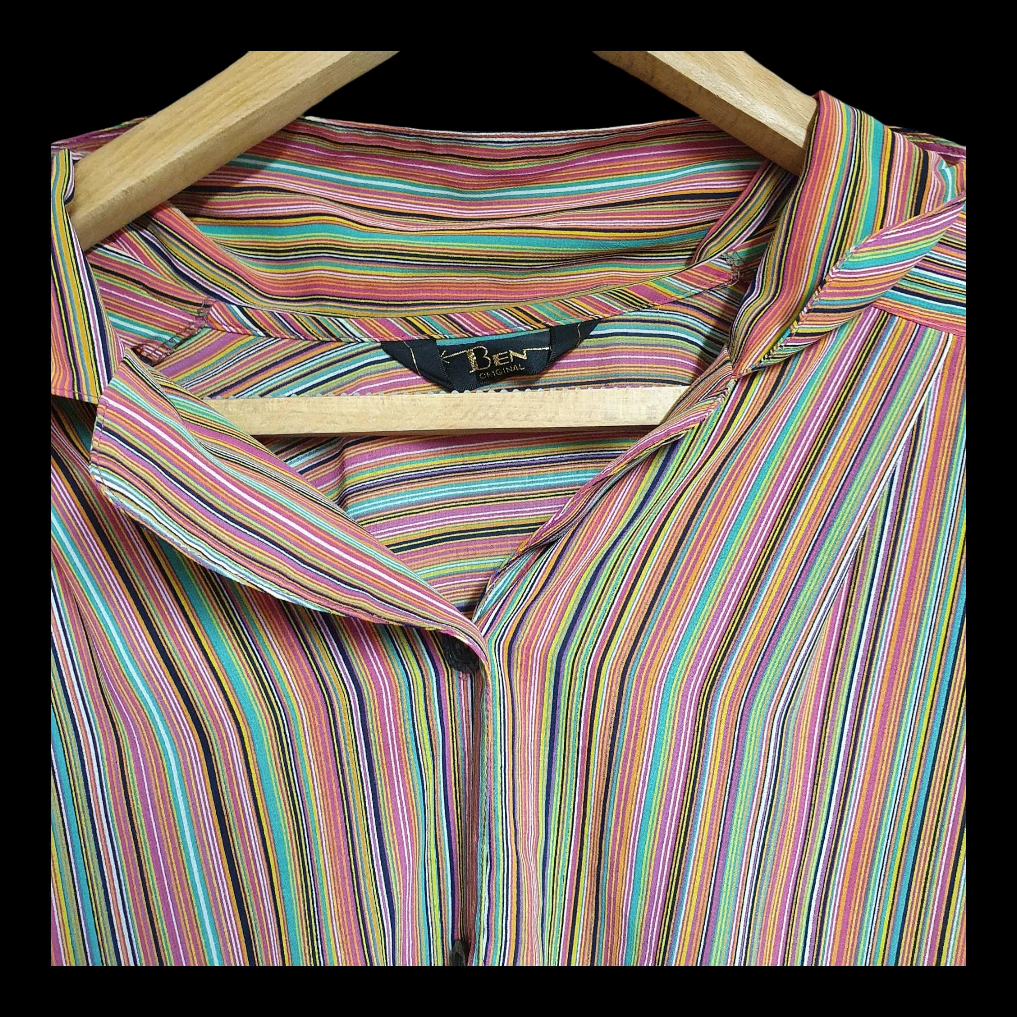 Womens Vintage Ben Original Multicoloured Striped Blouse UK