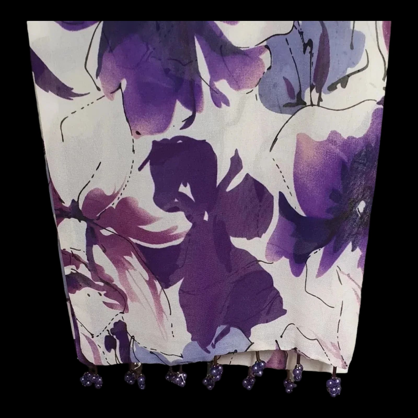 Womens Vintage BHS Maxi Purple Floral Dress UK 12 - Dresses