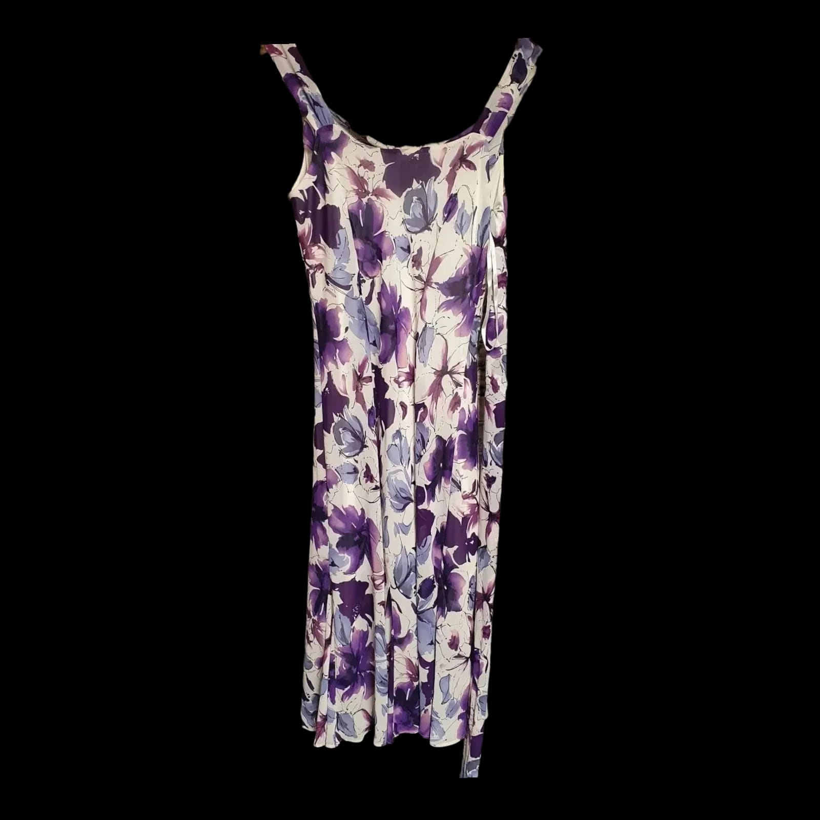 Womens Vintage BHS Maxi Purple Floral Dress UK 12 - Dresses