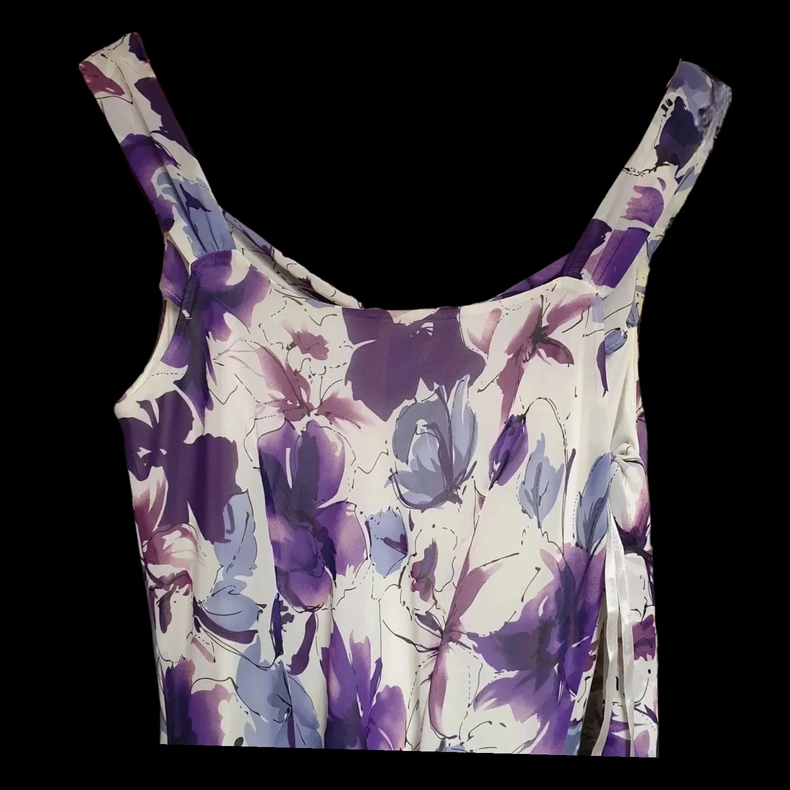 Womens Vintage BHS Maxi Purple Floral Dress UK 12 - Dresses