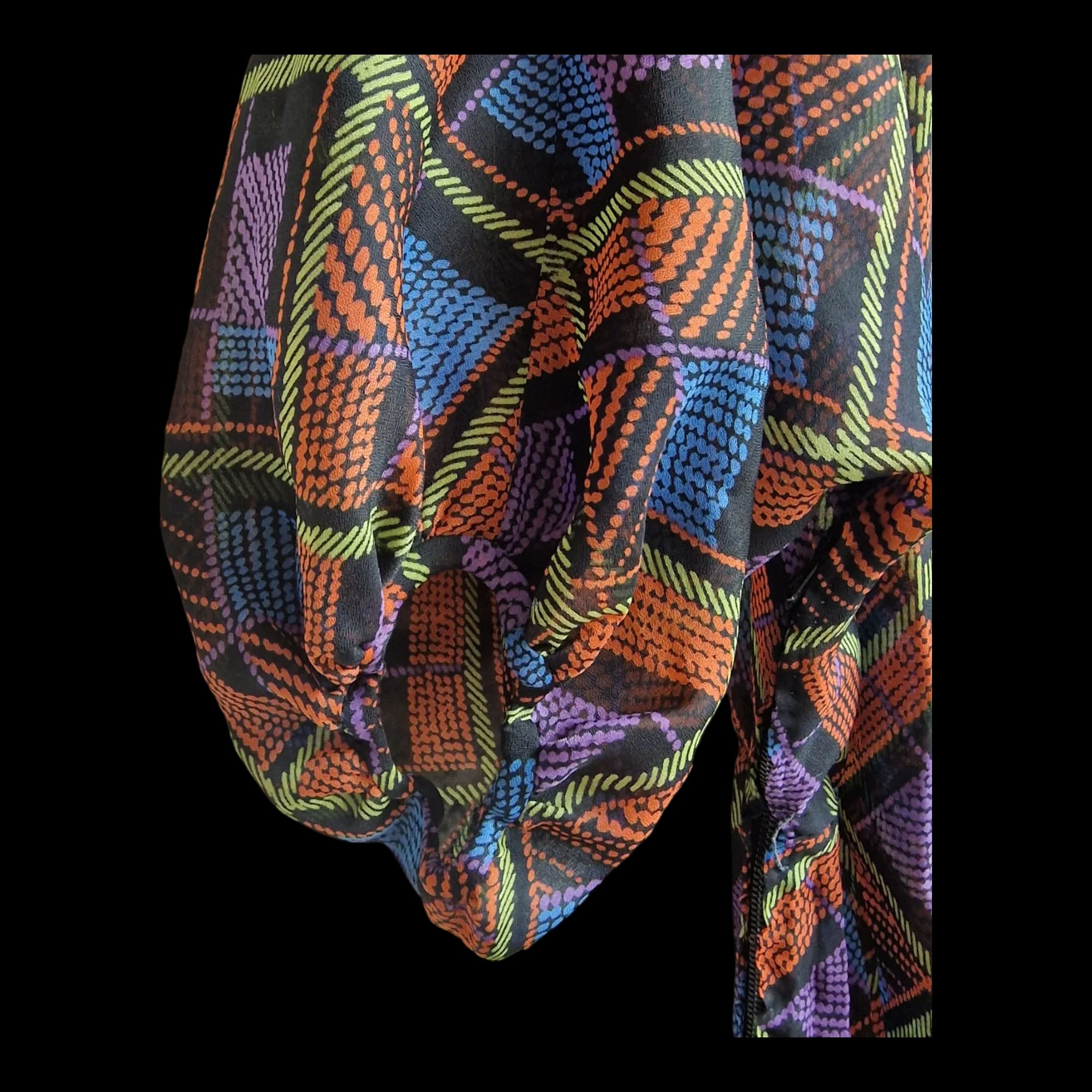 Womens Vintage Multicoloured Pleated Dress UK 2XL - Dresses