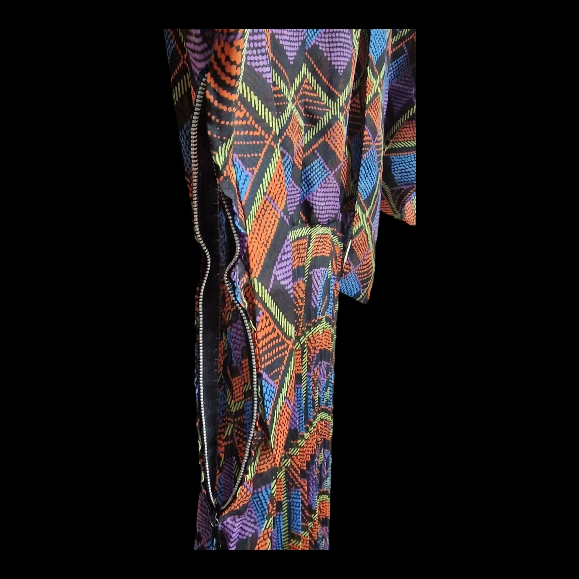 Womens Vintage Multicoloured Pleated Dress UK 2XL - Dresses