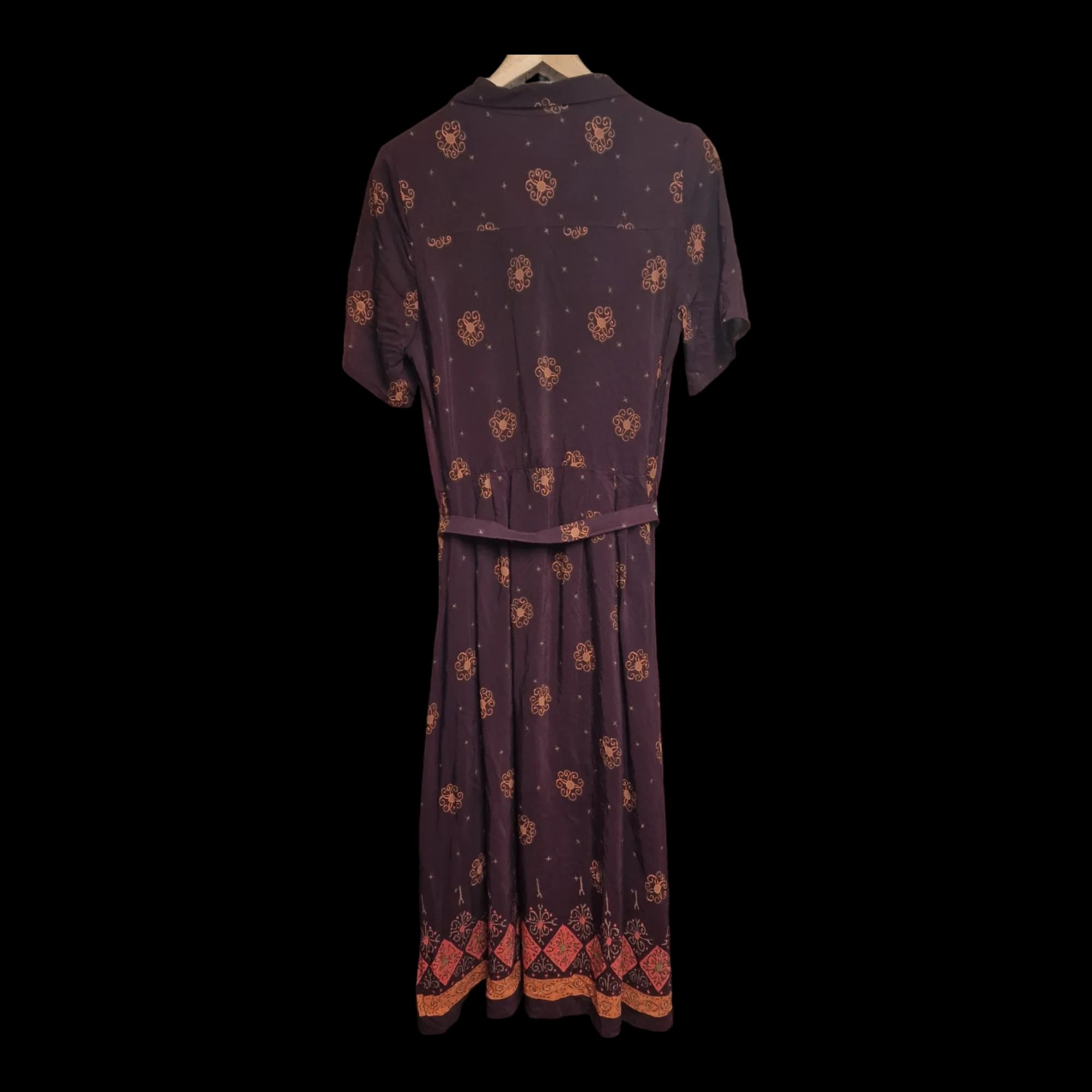 Womens Vintage Next Burgundy Floral Dress UK 10 - Dresses