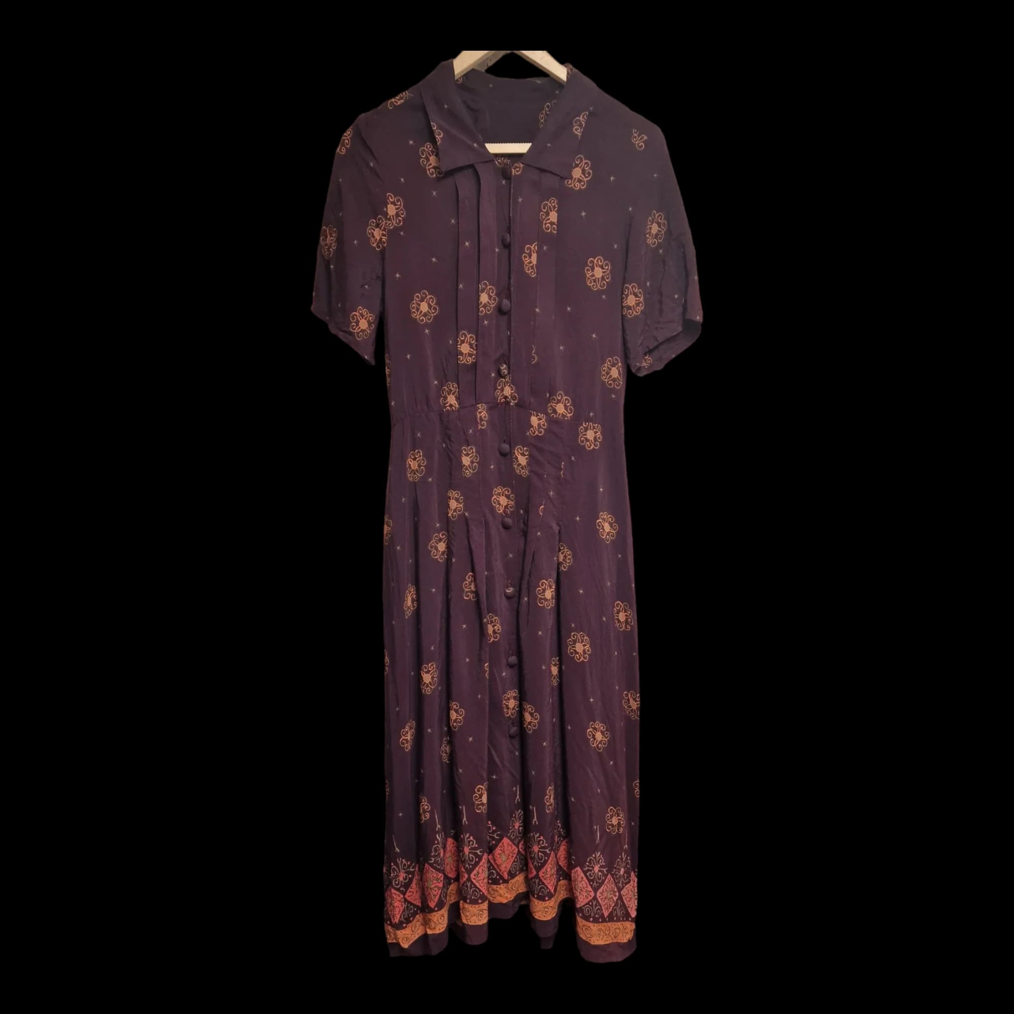 Womens Vintage Next Burgundy Floral Dress UK 10 - Dresses
