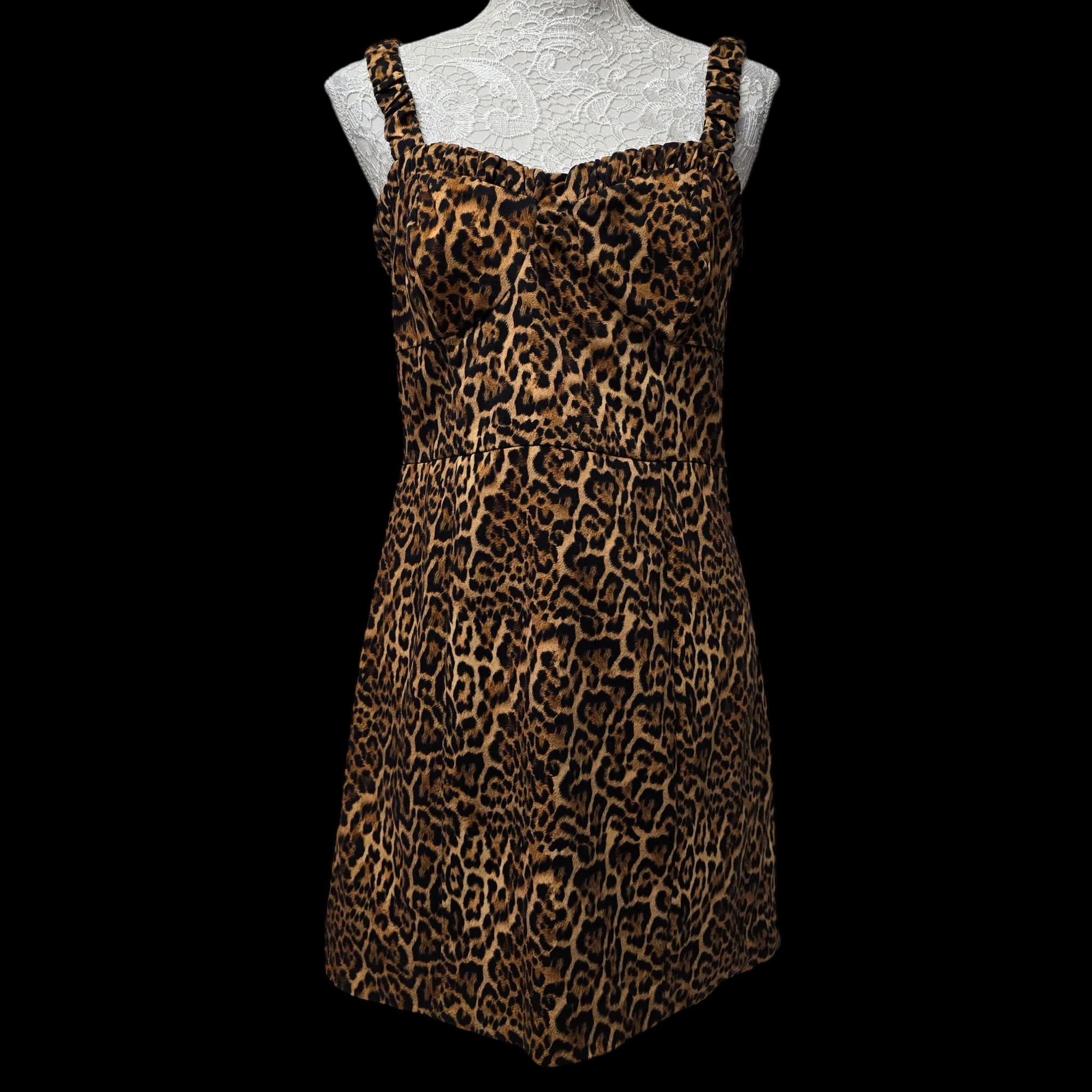 Womens Zara Animal Print Mini Dress UK 14 - Dresses - 1