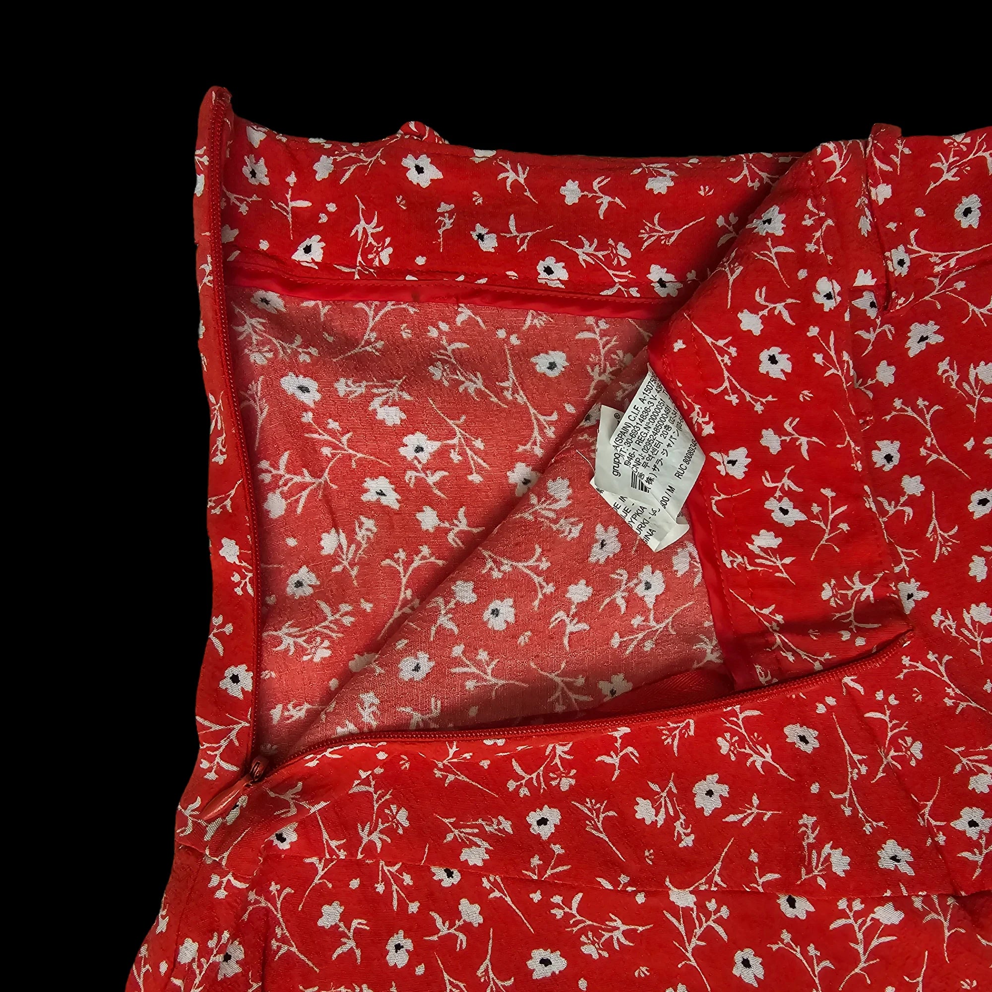 Womens Zara Red Floral Mini Skirt UK 12 - Skirts - 5 - 3521